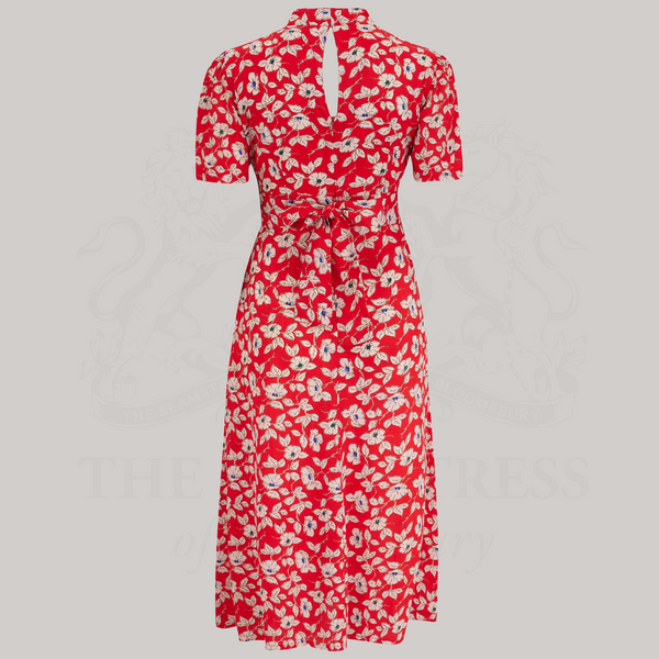 HELYO Women's Floral Print A-Line Dress - Criss Cross V-Neck, Fit & Flare With Pockets!