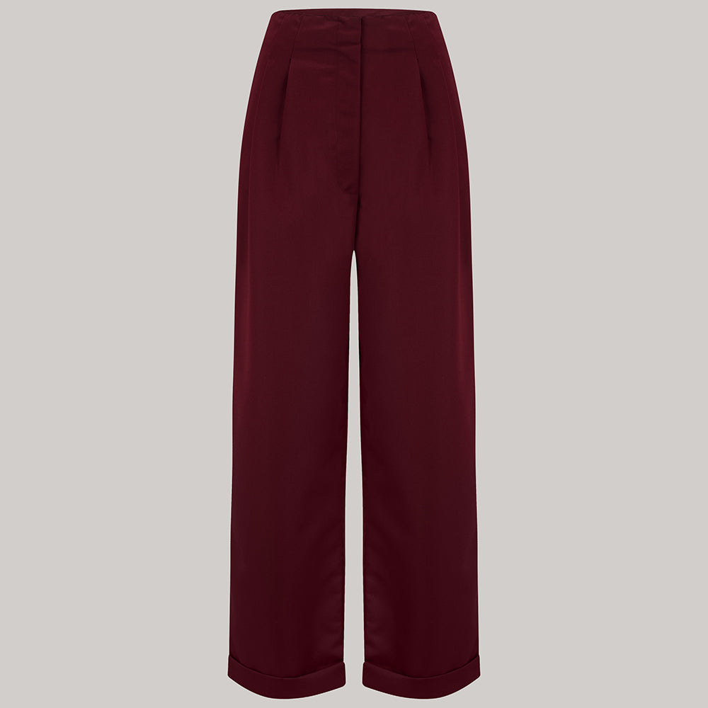 Tailored Audrey Trousers in Burgundy