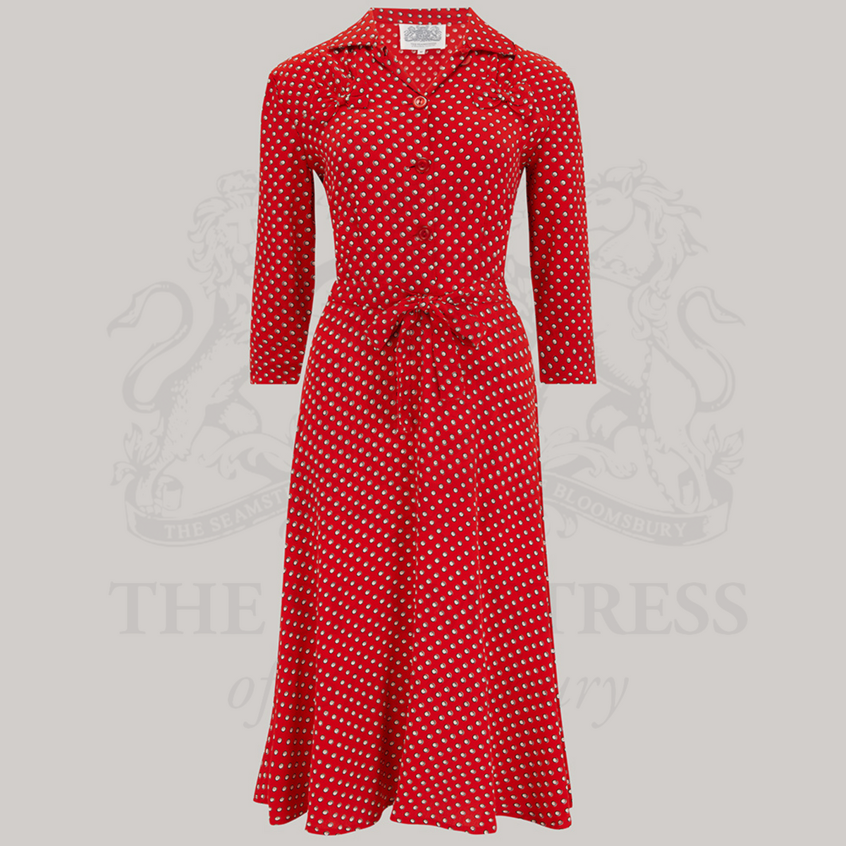 Polly CC41 Dress in Red Ditzy Dot