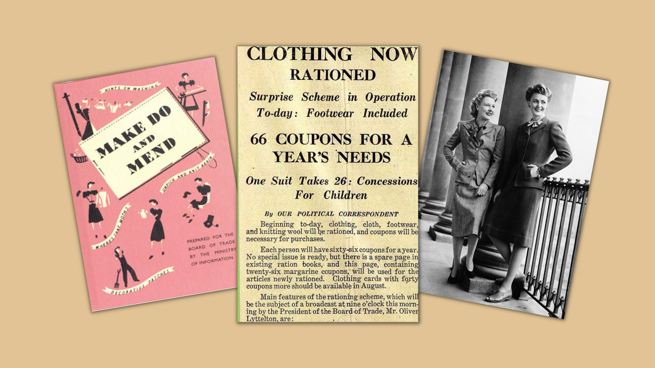 1940s fashion, British Utility dresses, WWII rationing