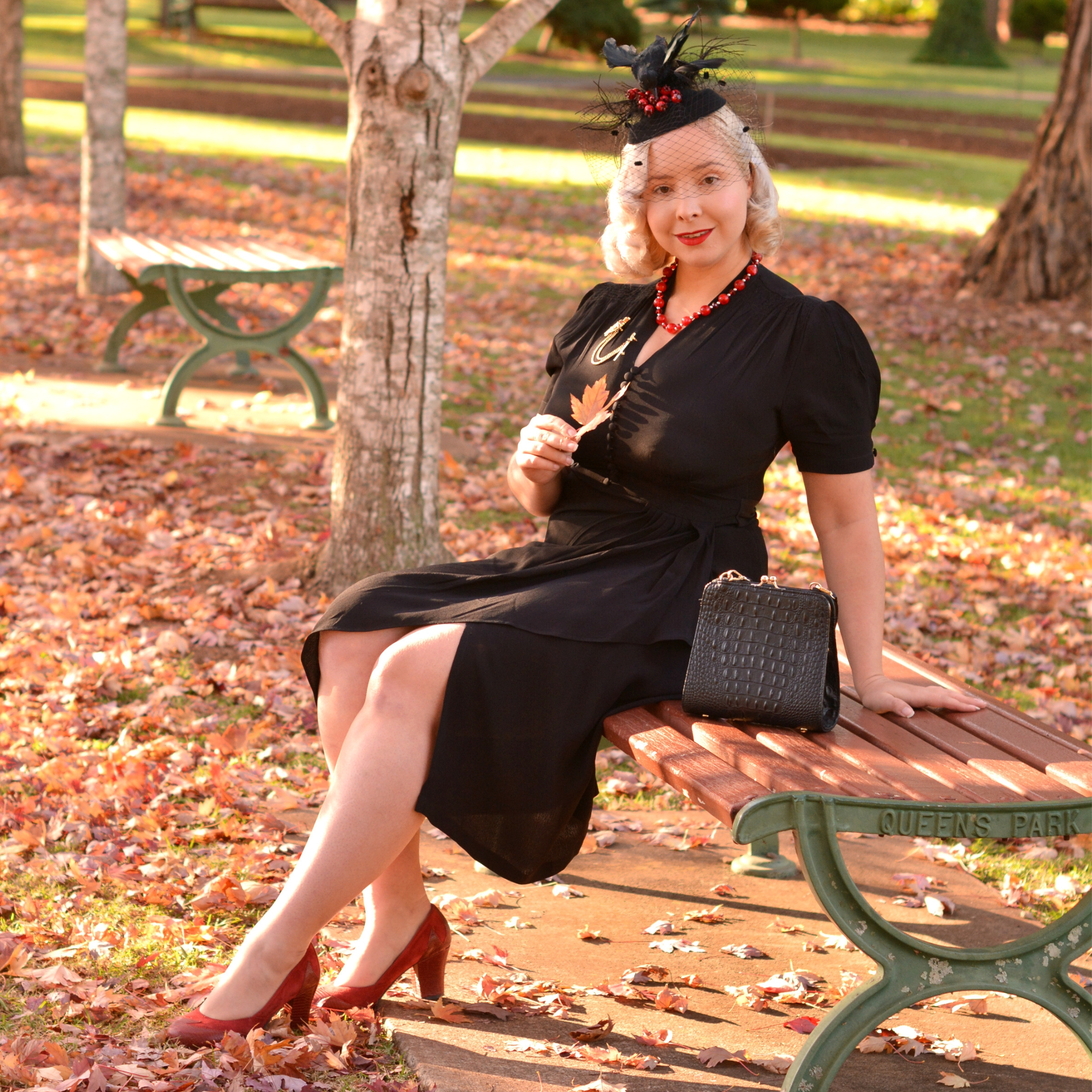 Mabel Waterfall Dress in Liquorice Black