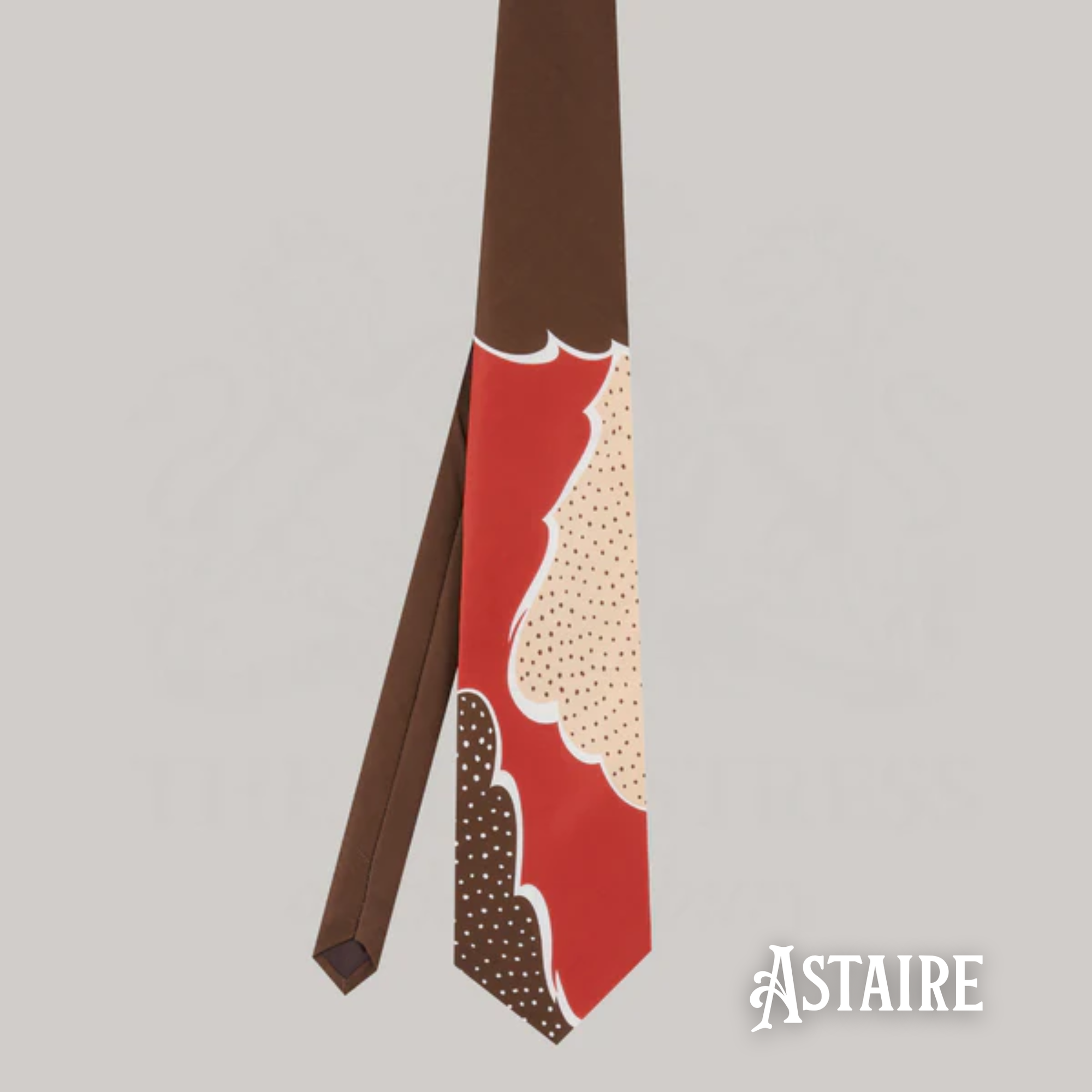 Red and brown patterned tie