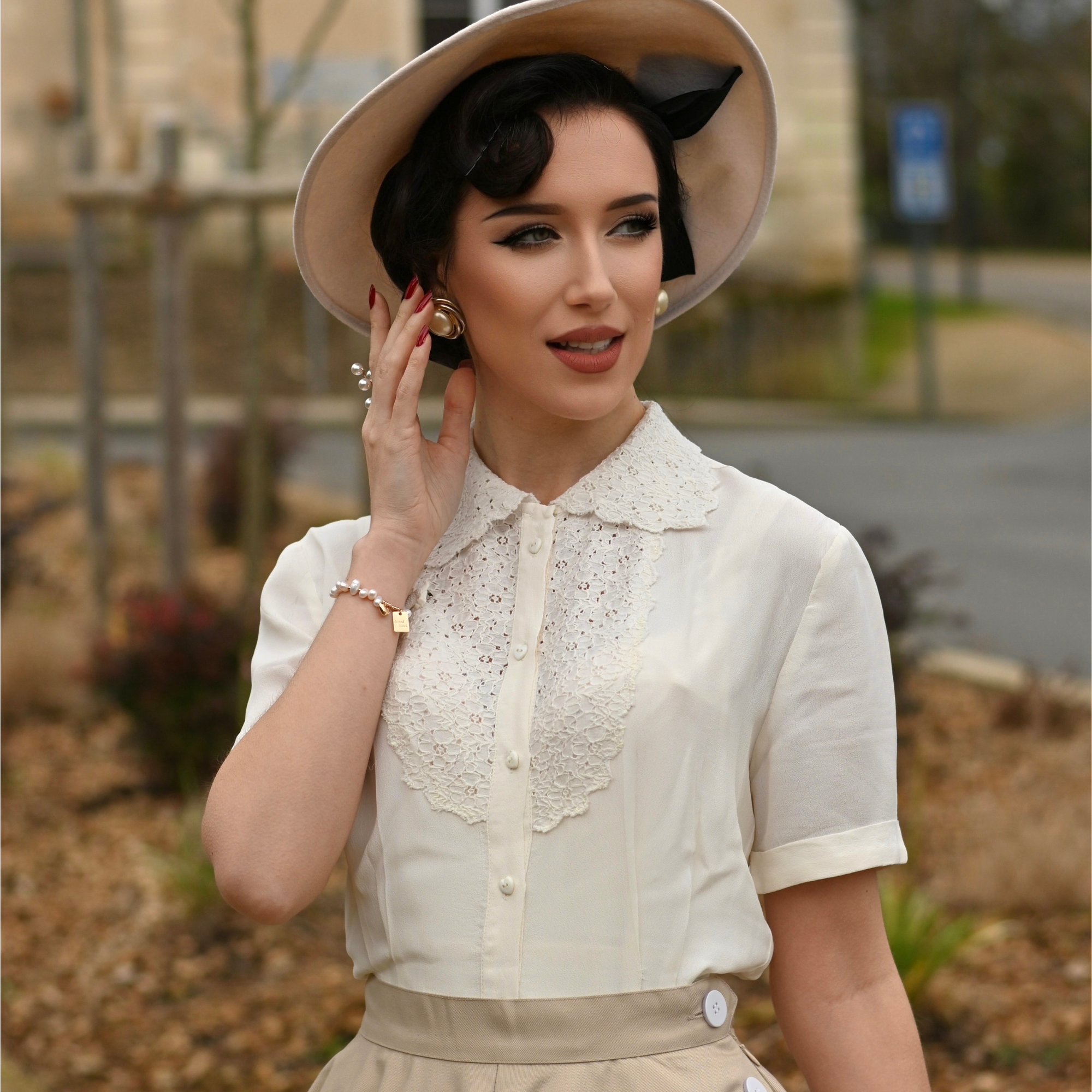 Lacey Blouse in Cream