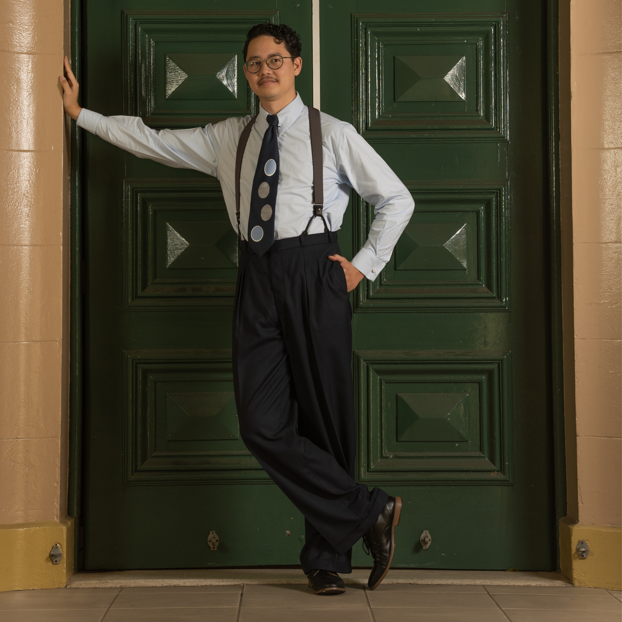 Men's Spearpoint Collar Shirt in Blue