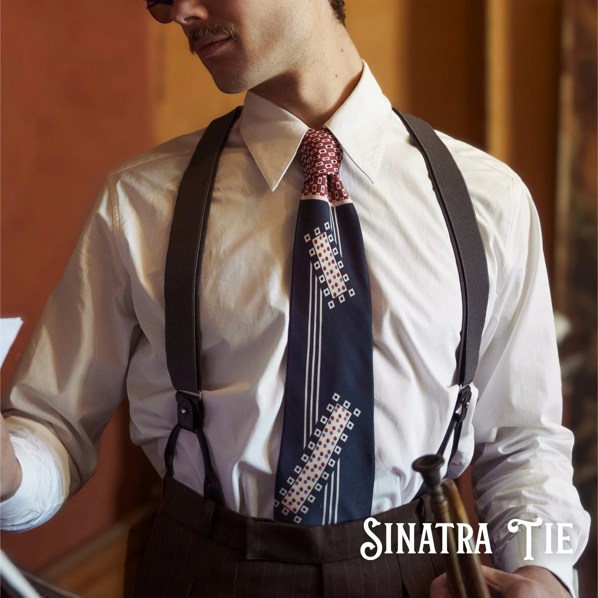 Men's 1940s Inspired Art Silk Tie