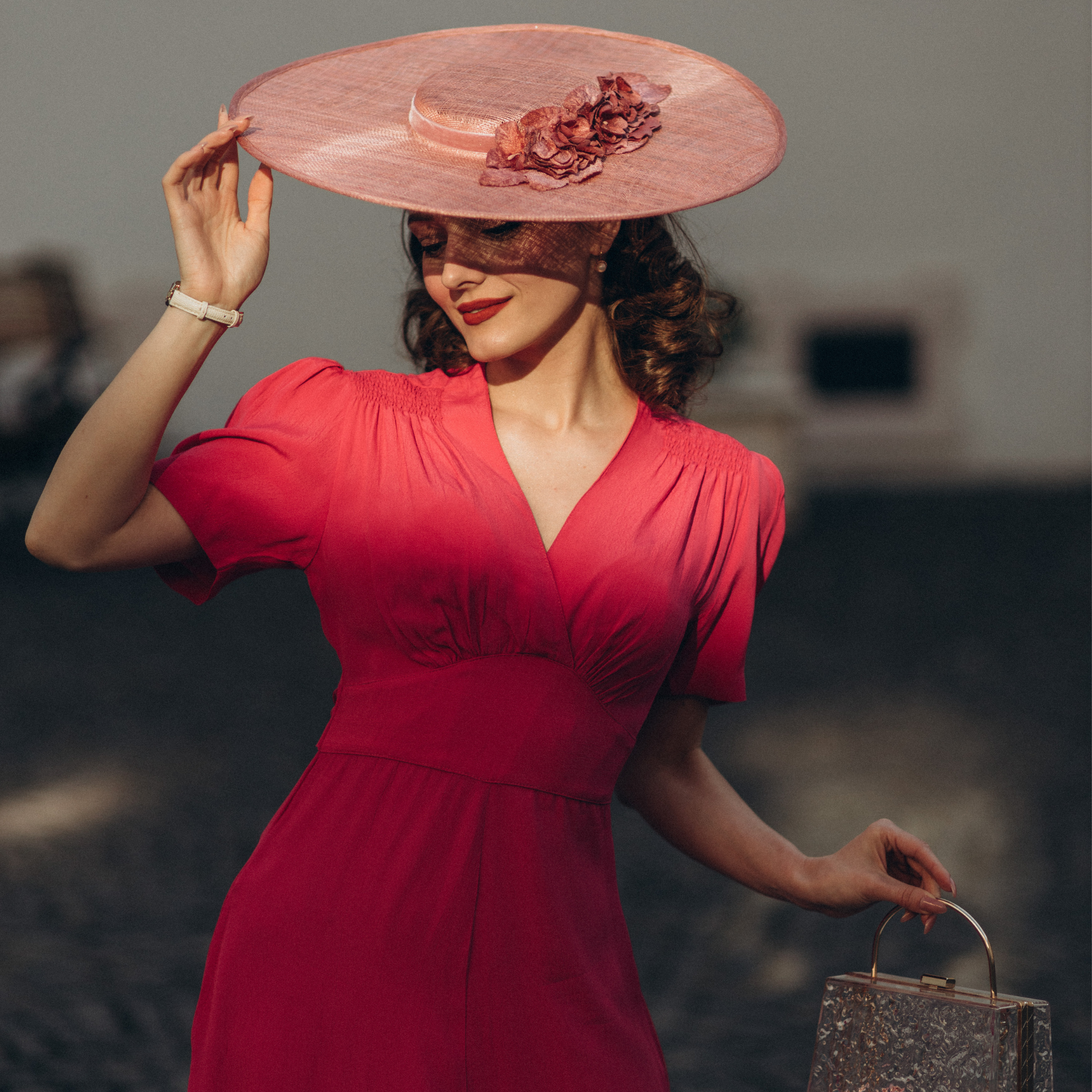 Dolores Dress Raspberry Pink | 1940s Vintage Style Tea Dress - The Dolores Dress Raspberry Pink | 1940s Vintage Style Tea Dress - The