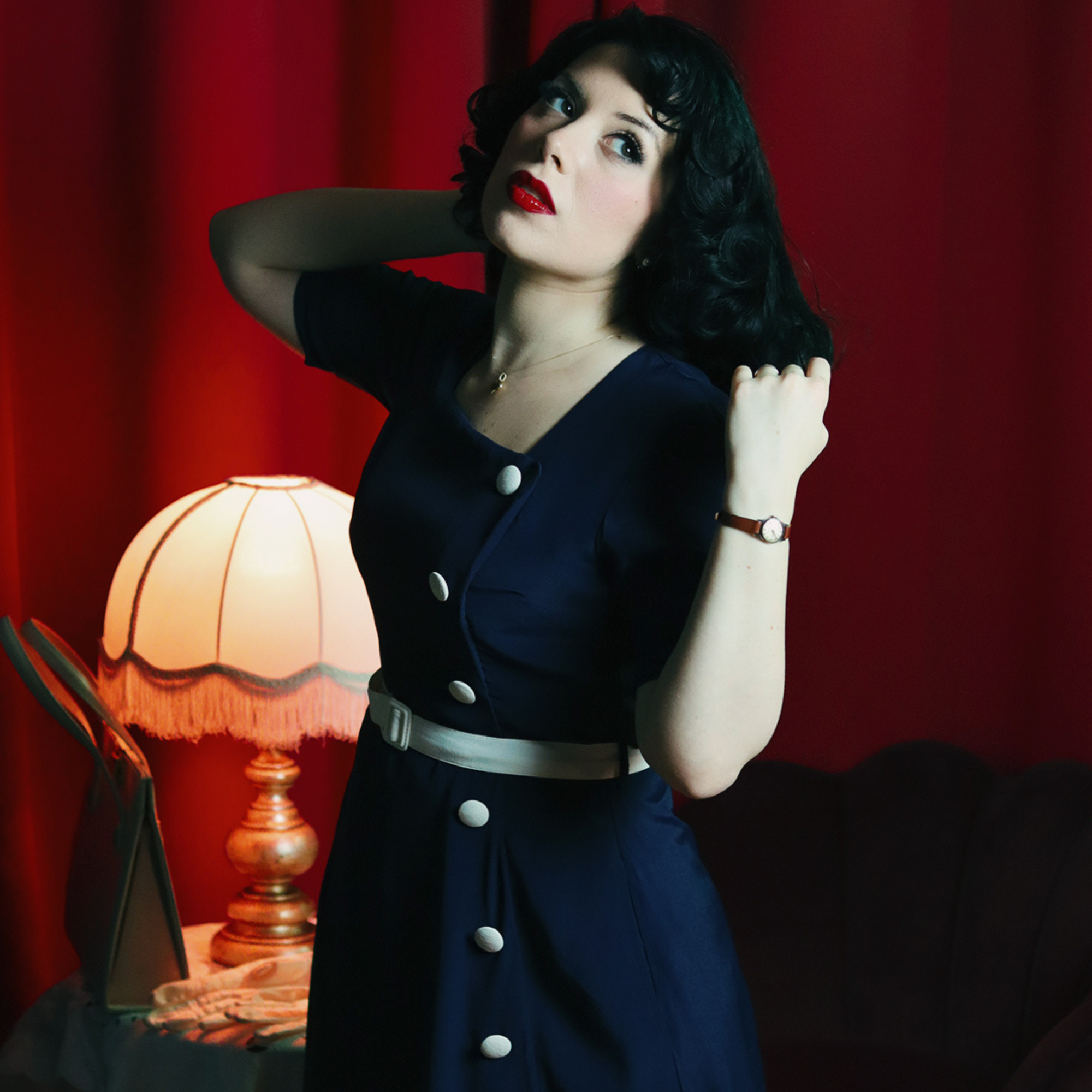 Olivia Dress in French Navy