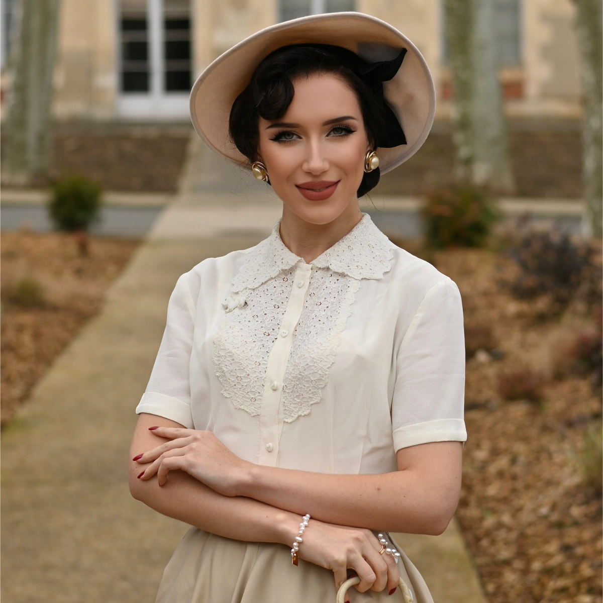 Lacey Blouse in Cream