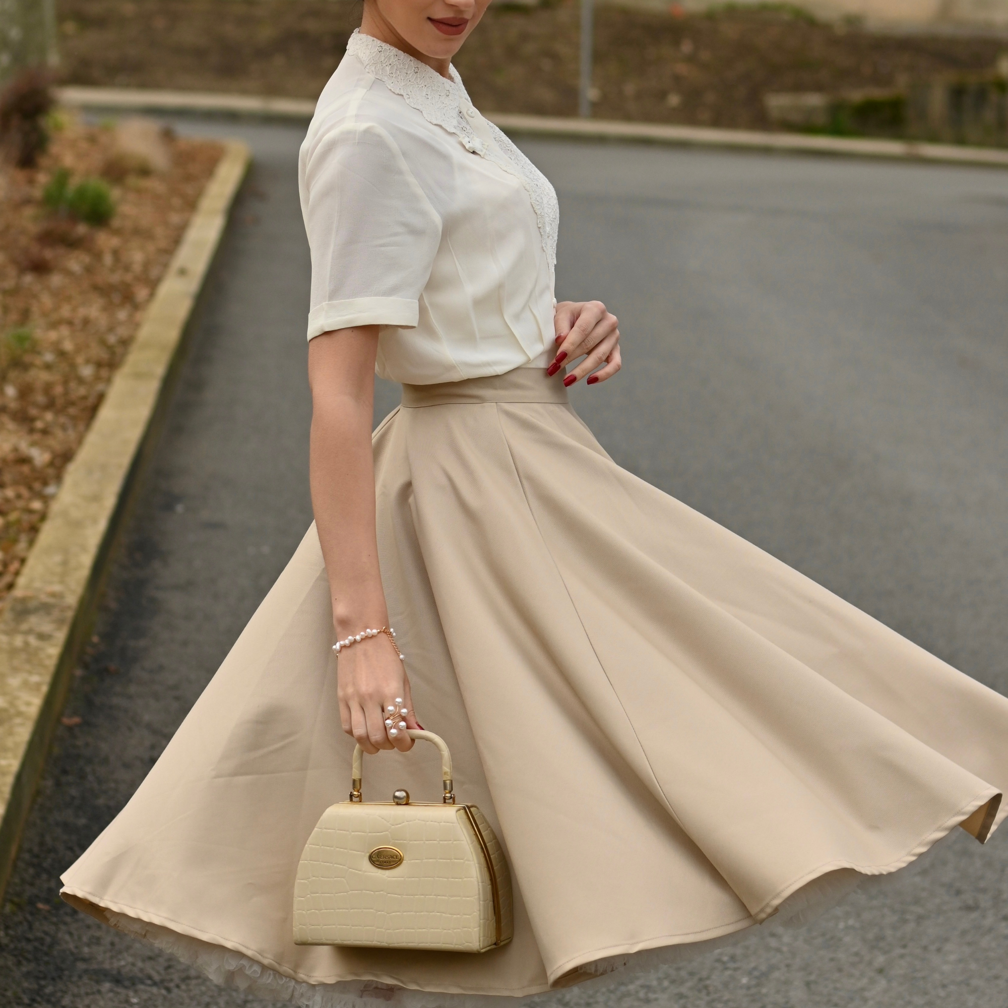 Sylvia Skirt in Stone