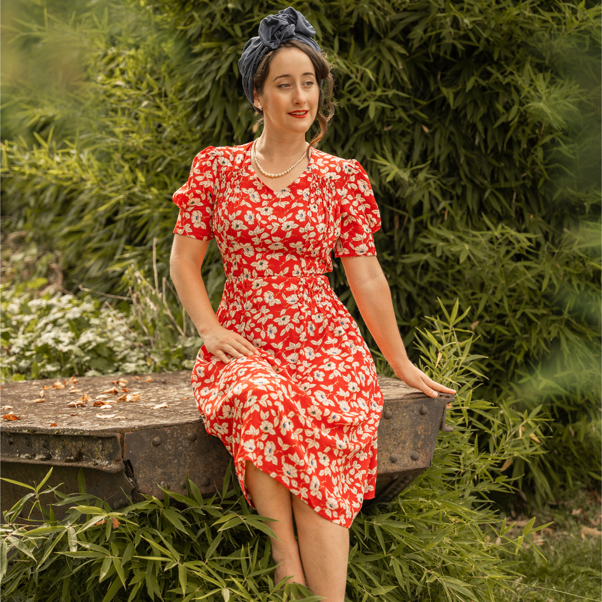 Daisy Dress in Red Pansy