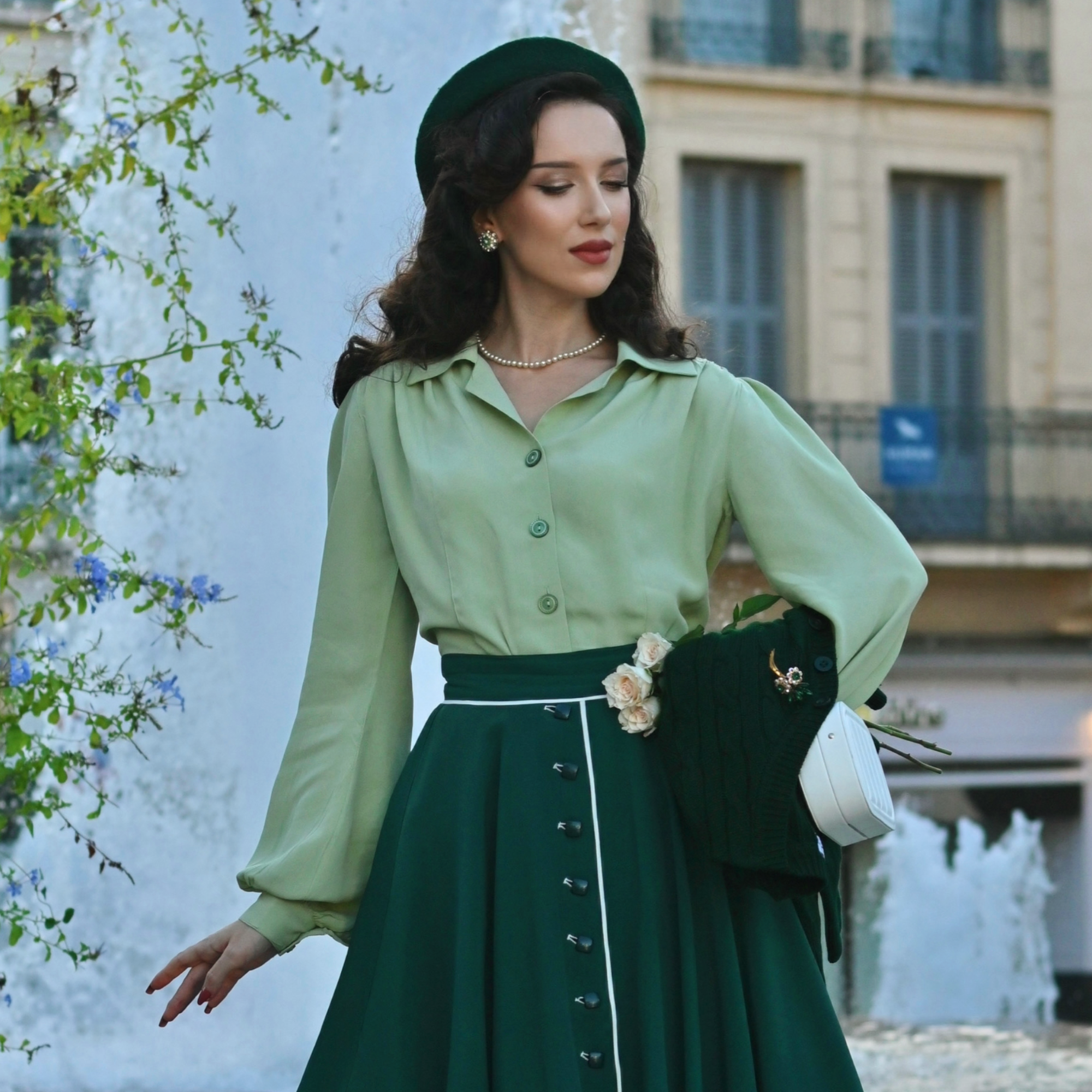 Poppy Blouse in Pistachio