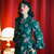 Eva Pussy Bow Dress in Green Mayflower