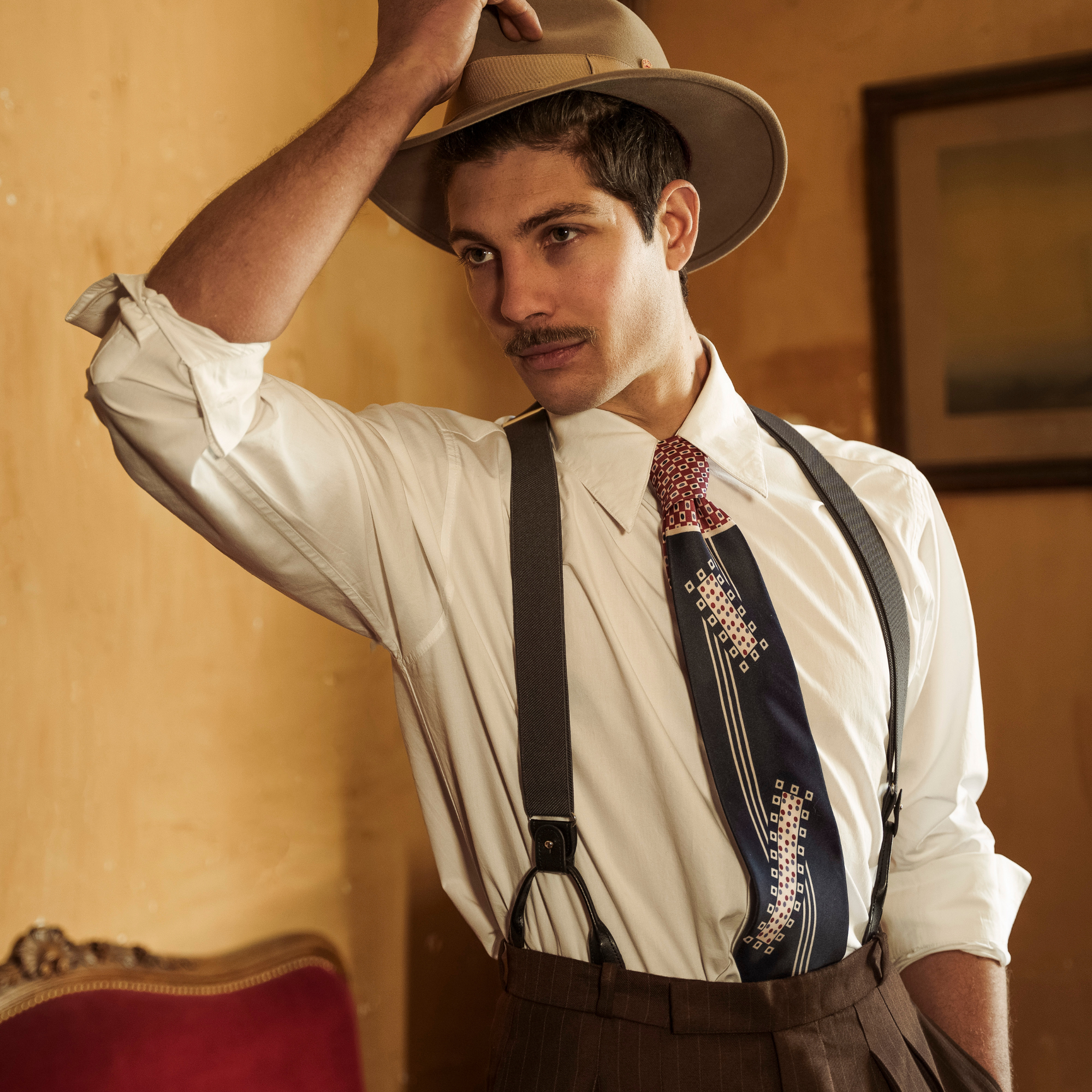 Men's 1940s Inspired Art Silk Tie