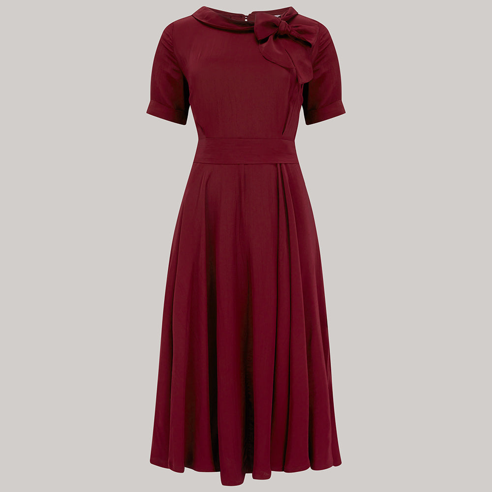 burgundy dress windsor Cindy Wine | Vintage 1940s Style Short Sleeve Dress Color:Custom_Colors Missy Lace Maxi Dress bridesmaid dresses elegant