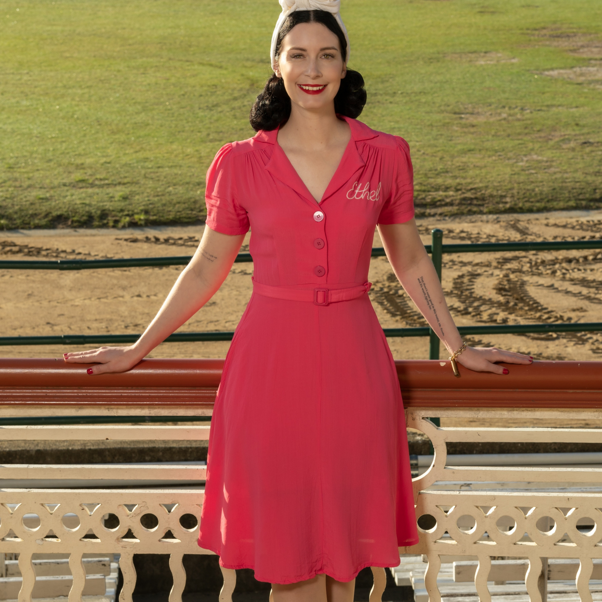 Ethel-49er Dress in Raspberry