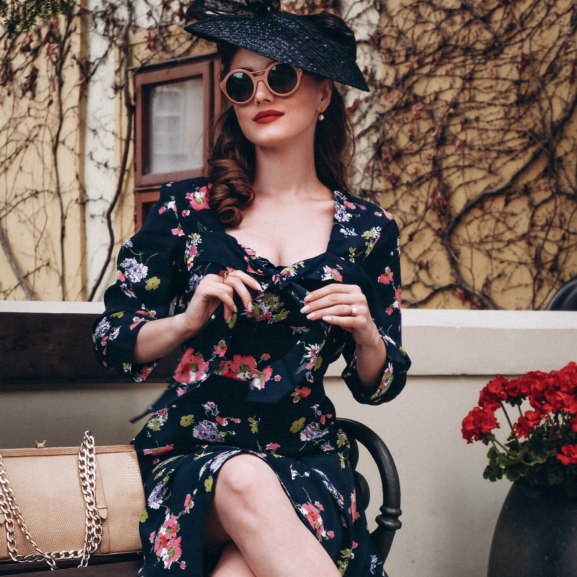 Joyce Dress in Navy Mayflower