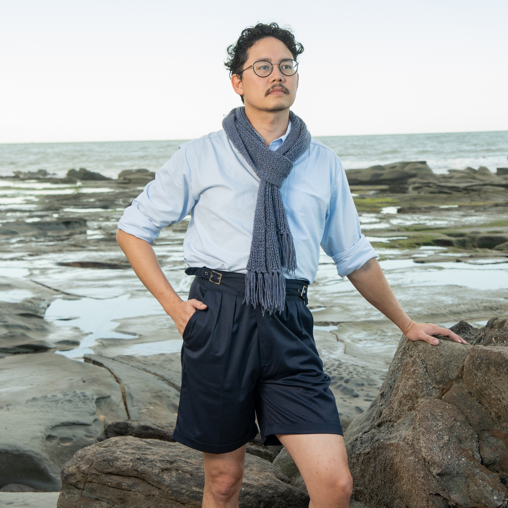 Men's 1940s Gurkha Shorts in Navy