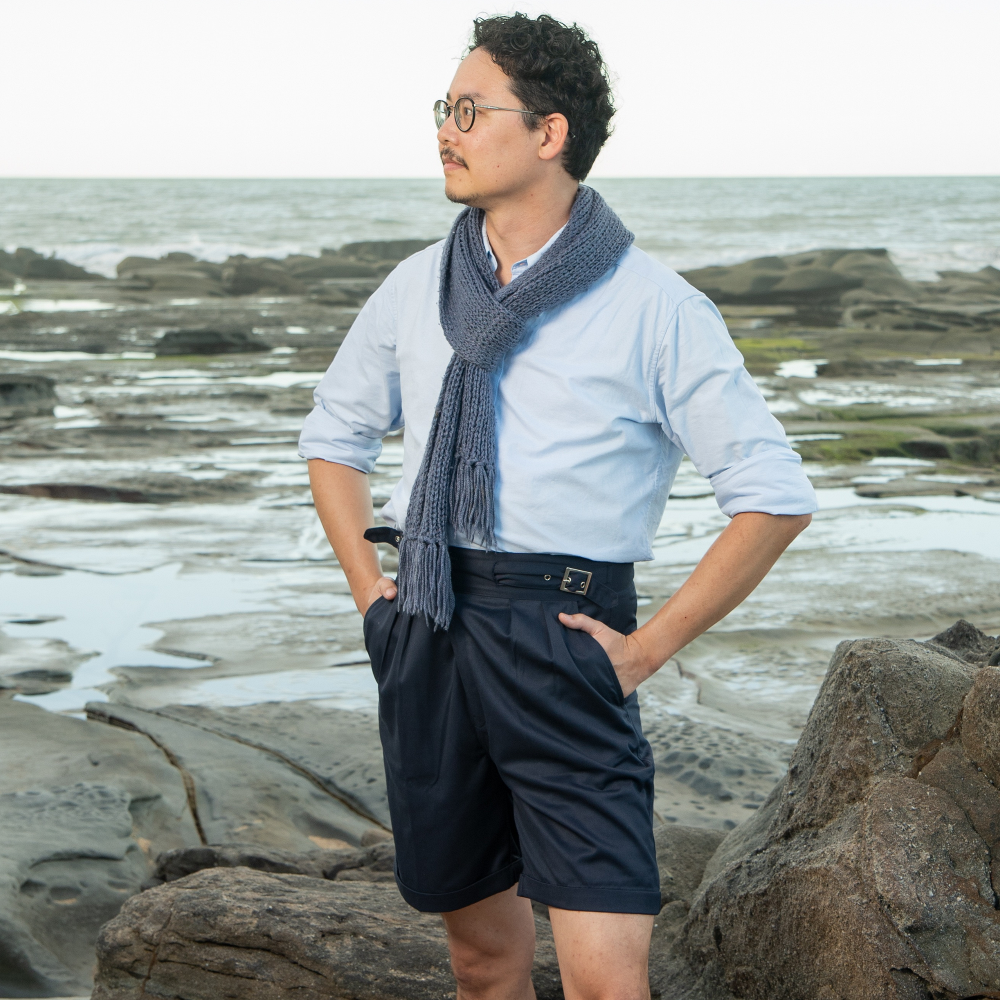 Men's 1940s Gurkha Shorts in Navy