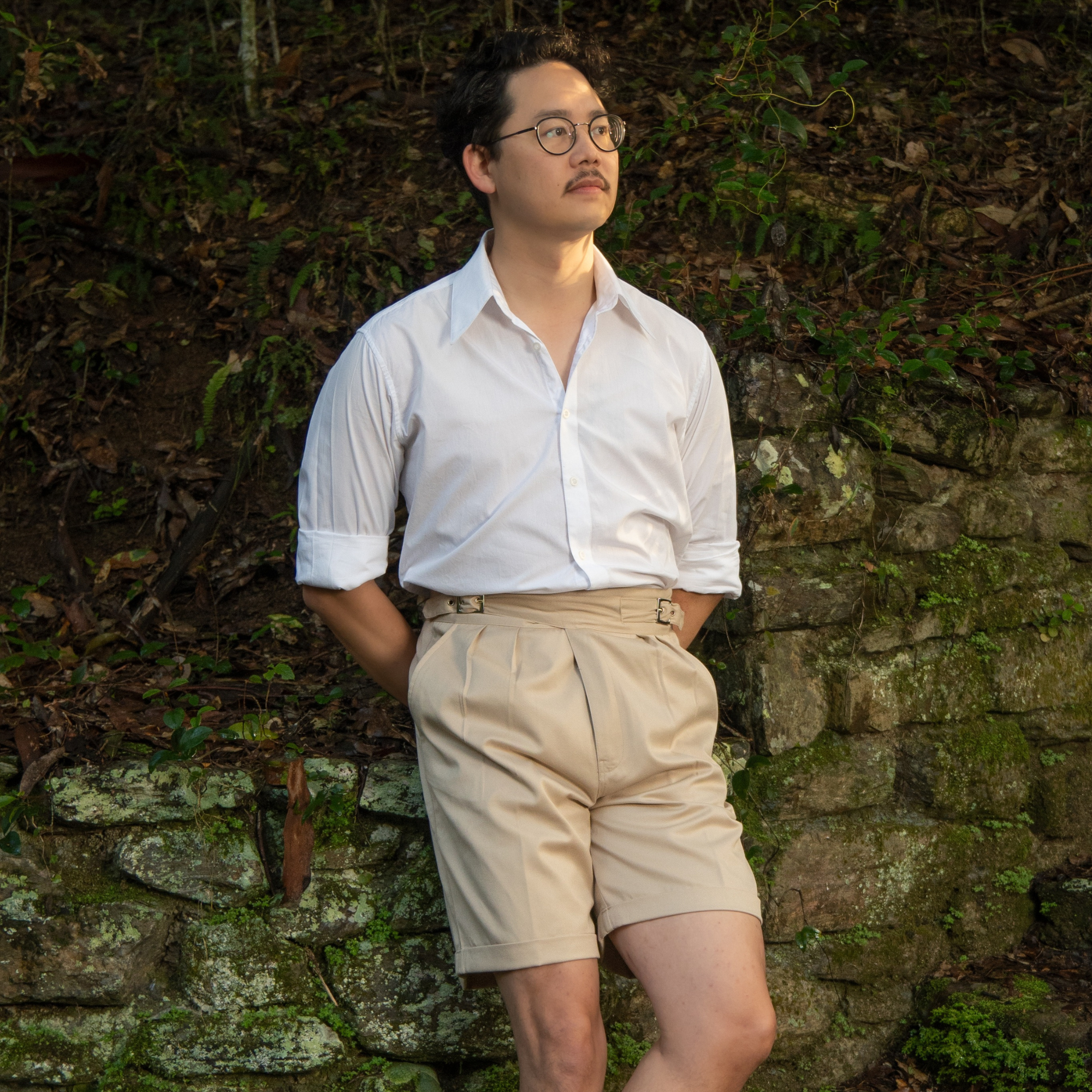 Men's 1940s Gurkha Shorts in Stone