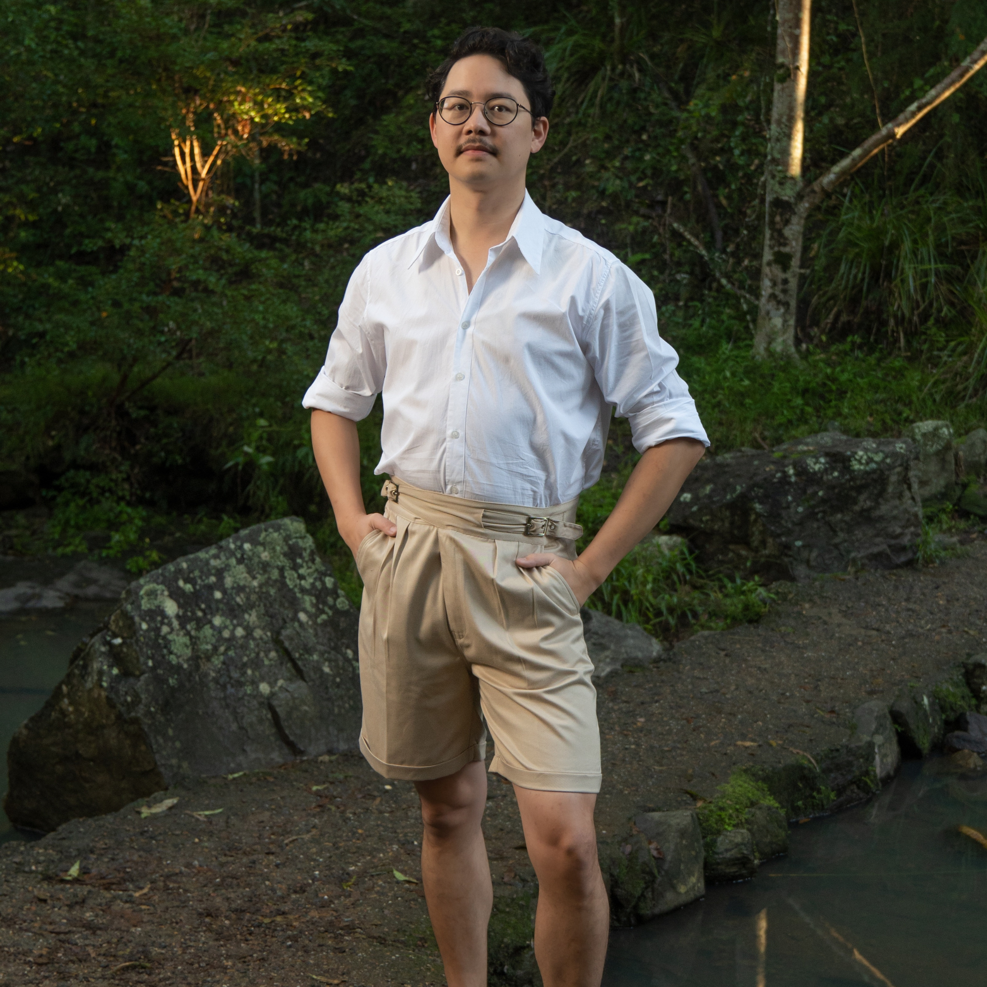 Men's 1940s Gurkha Shorts in Stone