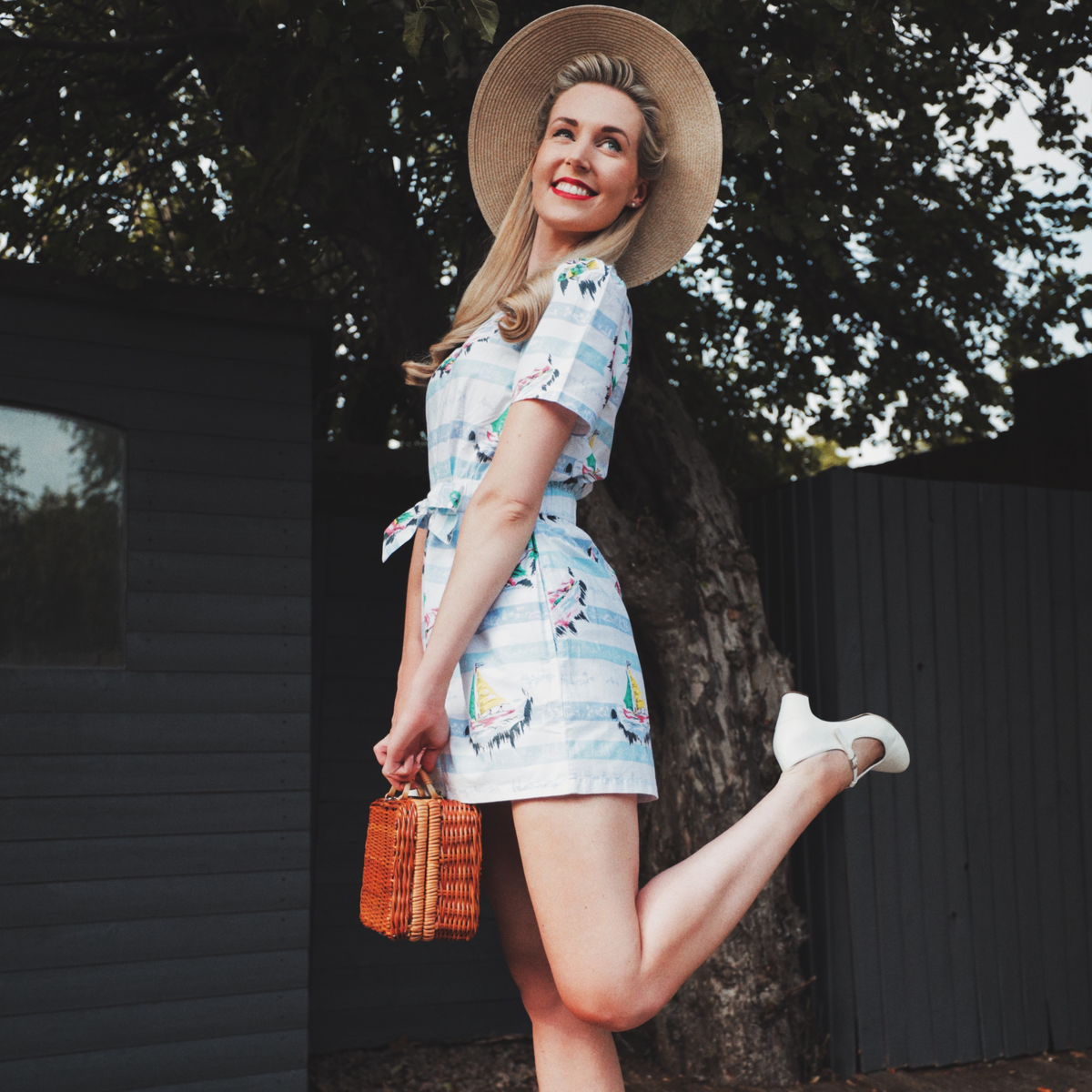 Emma Playsuit in Cotton Seaside