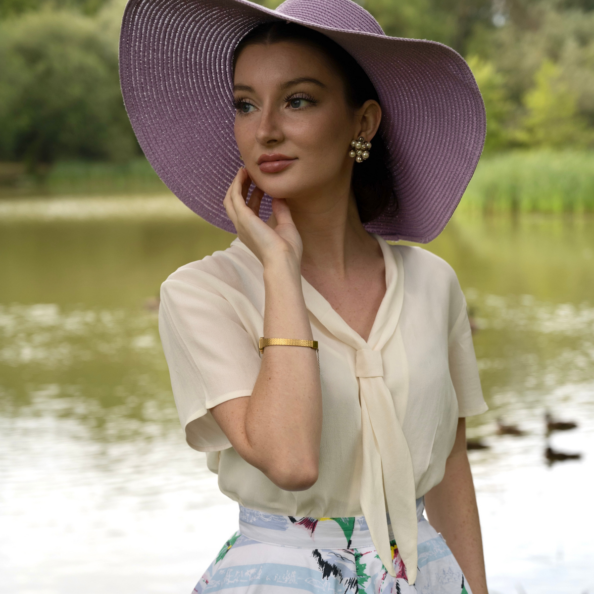 Bonnie Sailor Blouse Short Sleeve in Cream