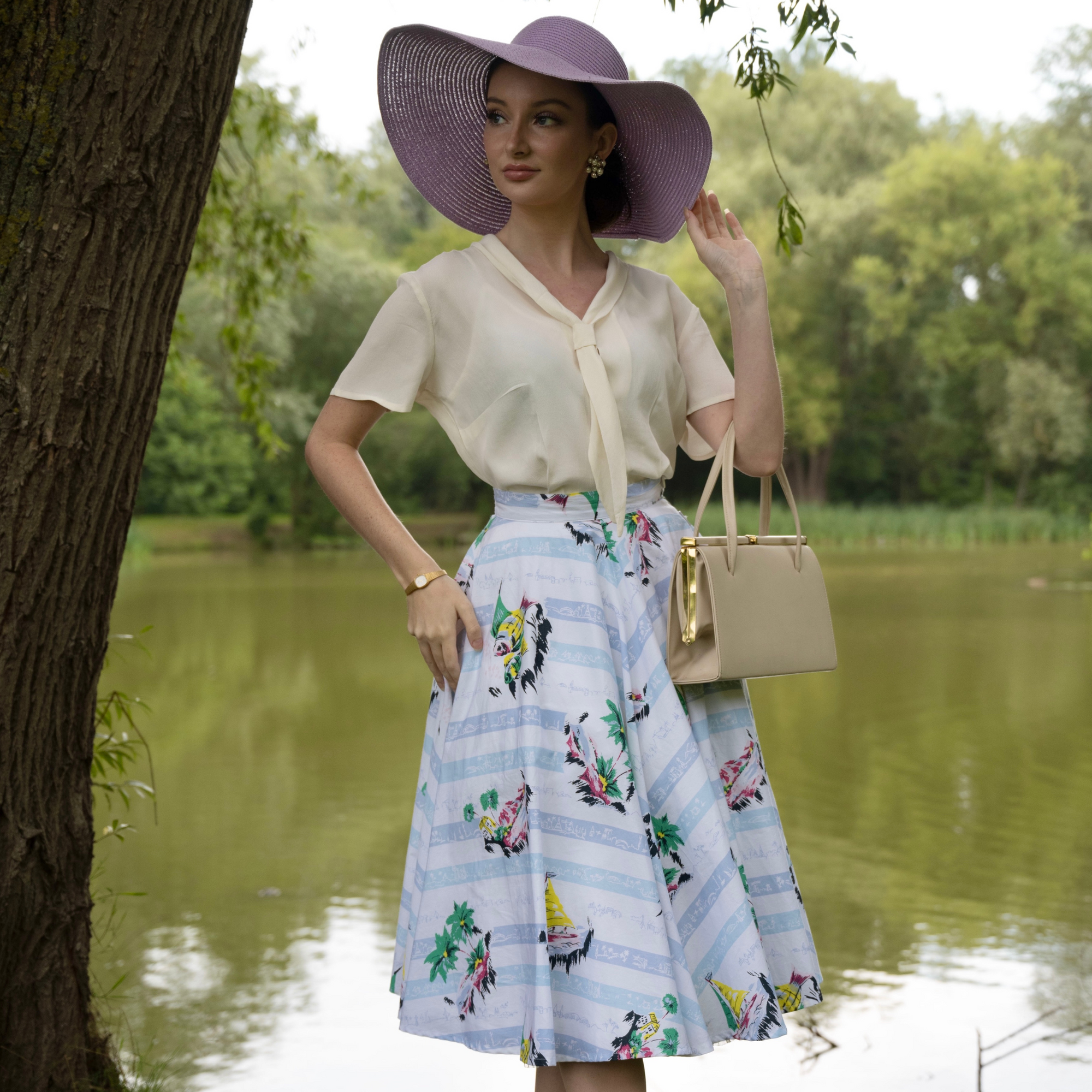 Bonnie Sailor Blouse Short Sleeve in Cream