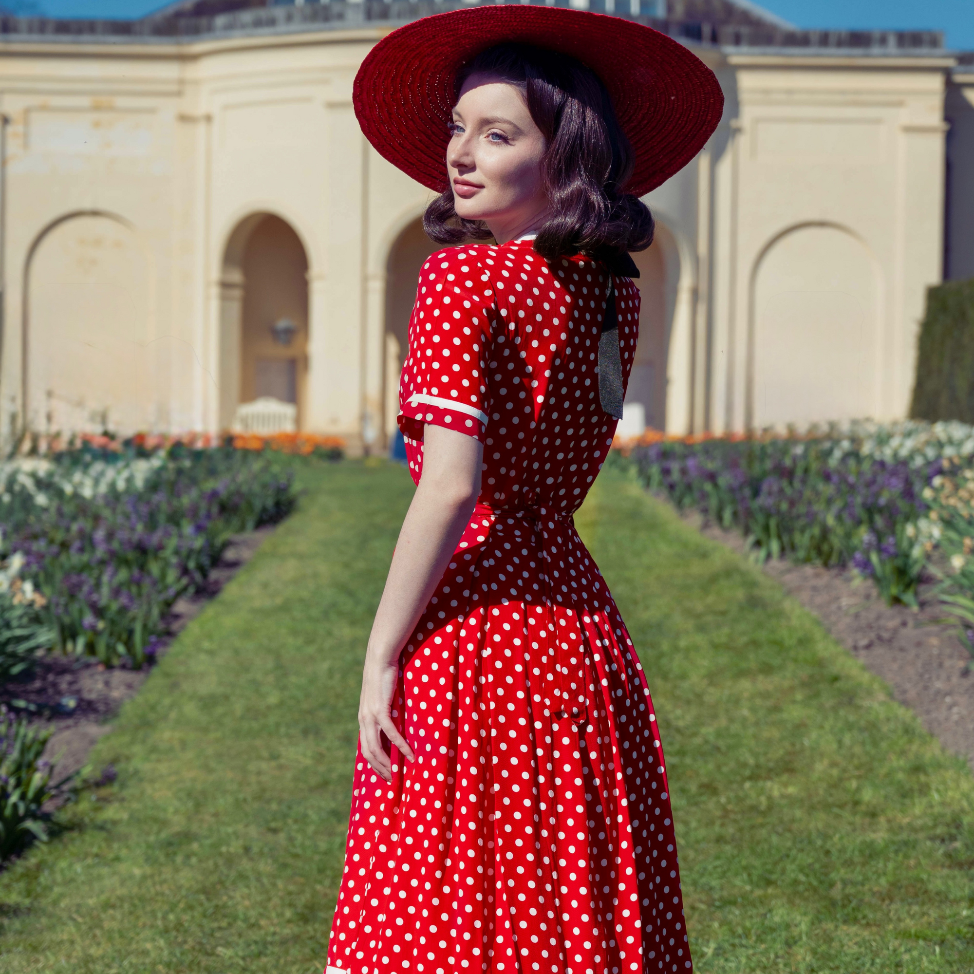 Francoise Dress in Red Polka