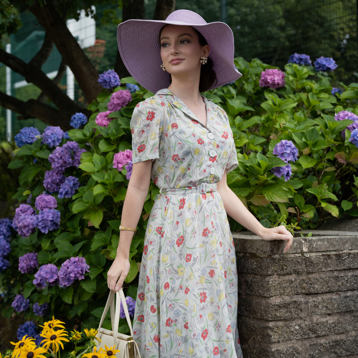 Lisa Dress in Georgette Poppy Print