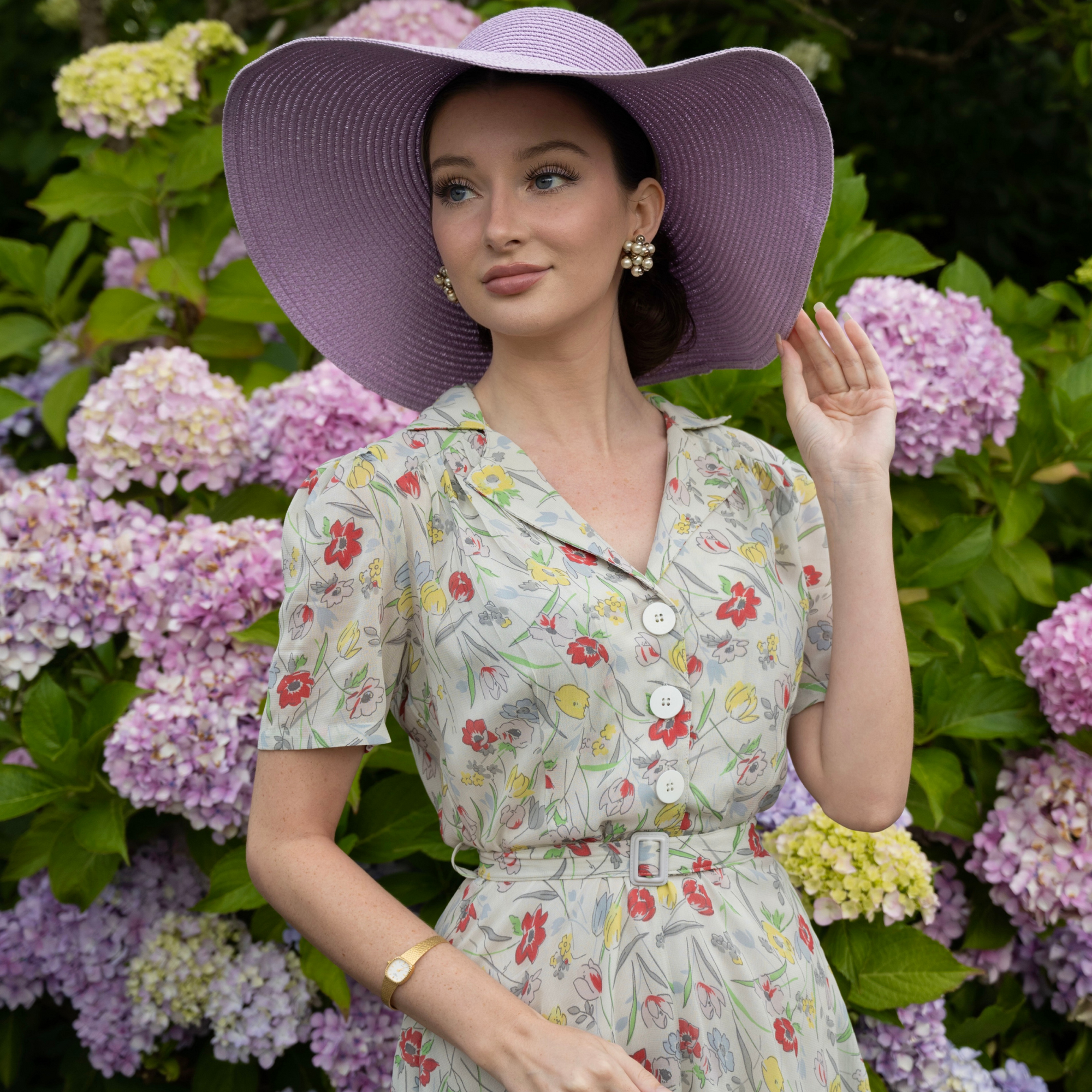 Lisa Dress in Georgette Poppy Print