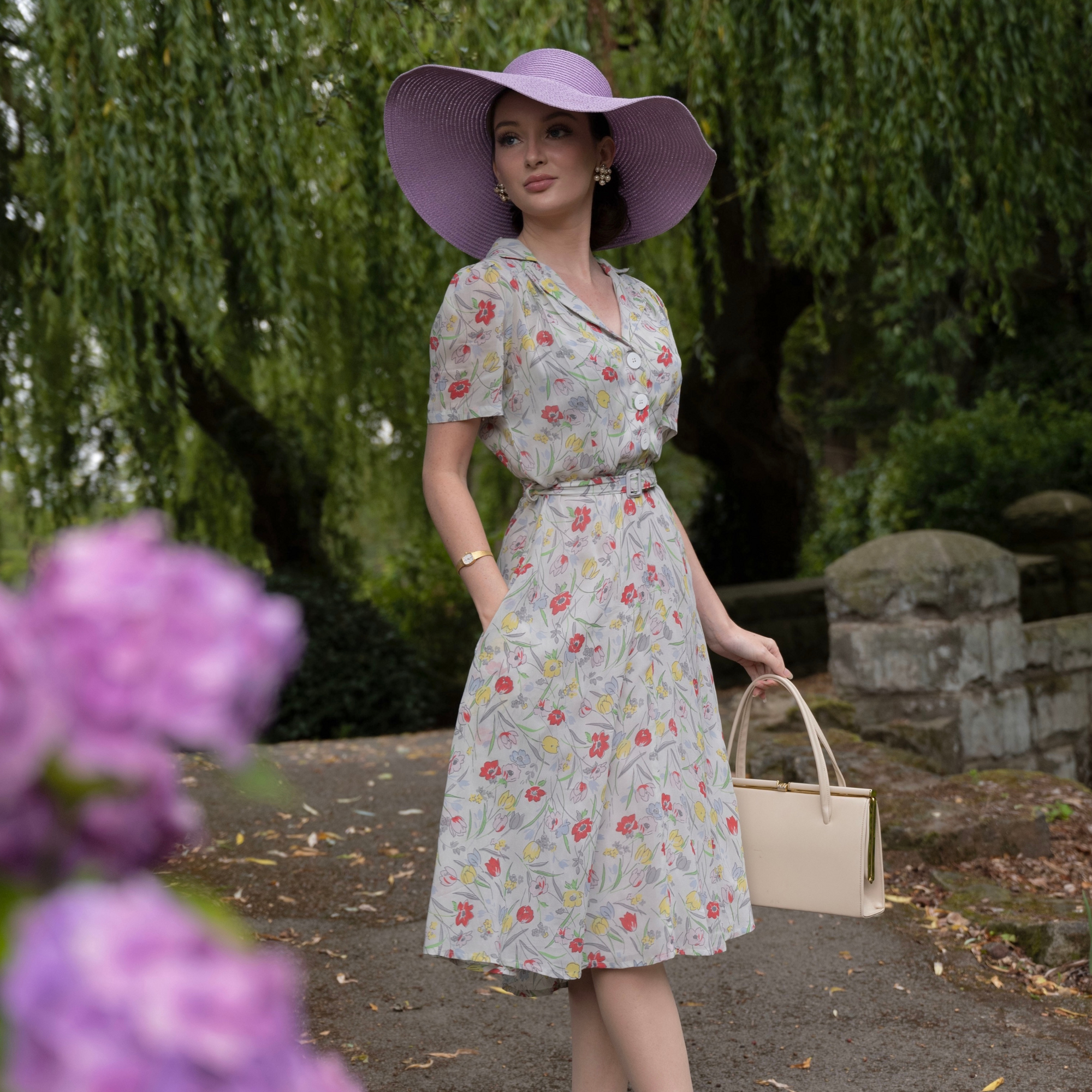 Lisa Dress in Georgette Poppy Print