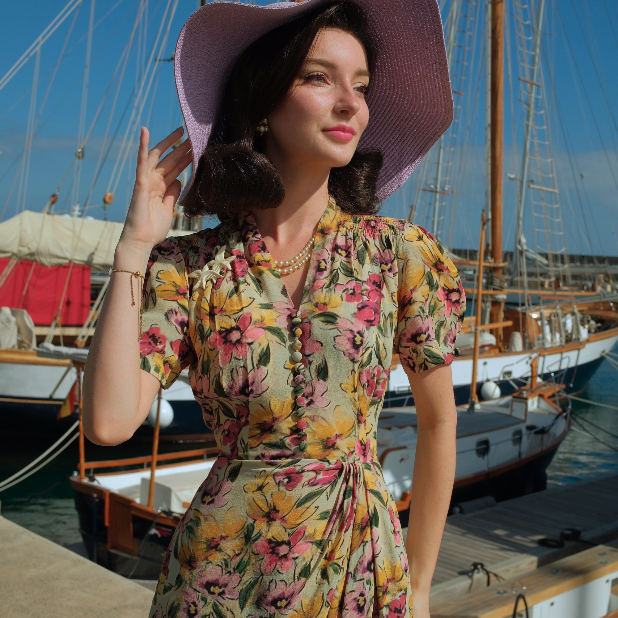 Mabel Waterfall Dress in Wildflower