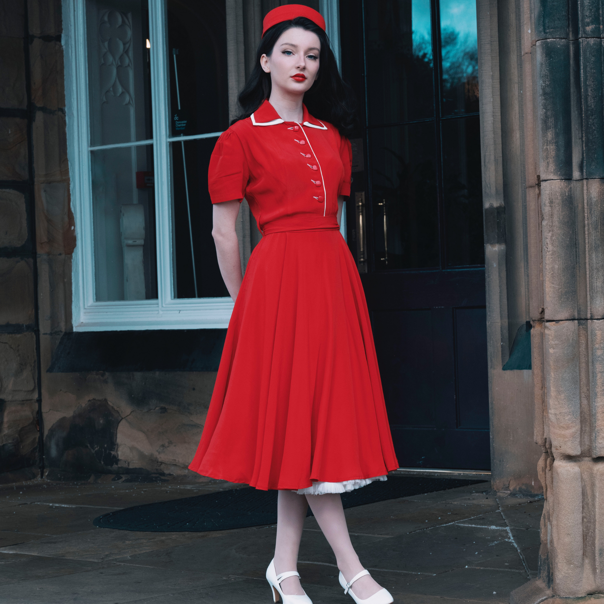Mae Dress in Lipstick Red | Classic 1940s Style Tea Dress - The Seamstress of Bloomsbury Mae Dress in Lipstick Red | Classic 1940s Style Tea Dress - The Seamstress of Bloomsbury