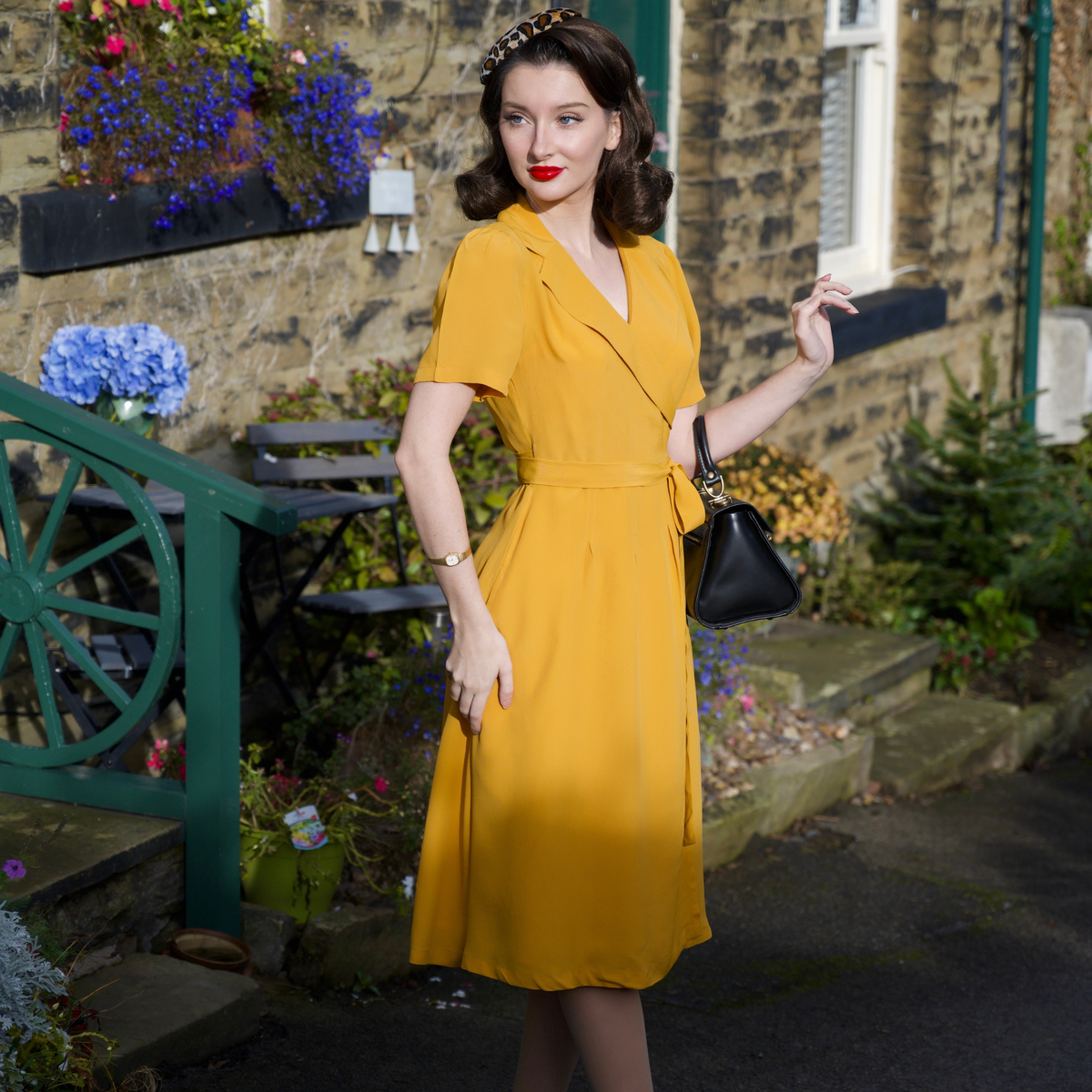 Peggy Wrap Dress in Mustard