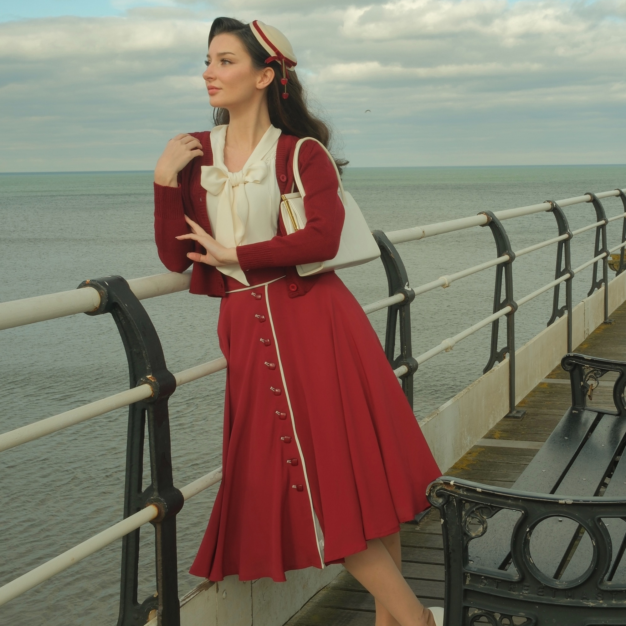 Rita Skirt in Windsor Wine