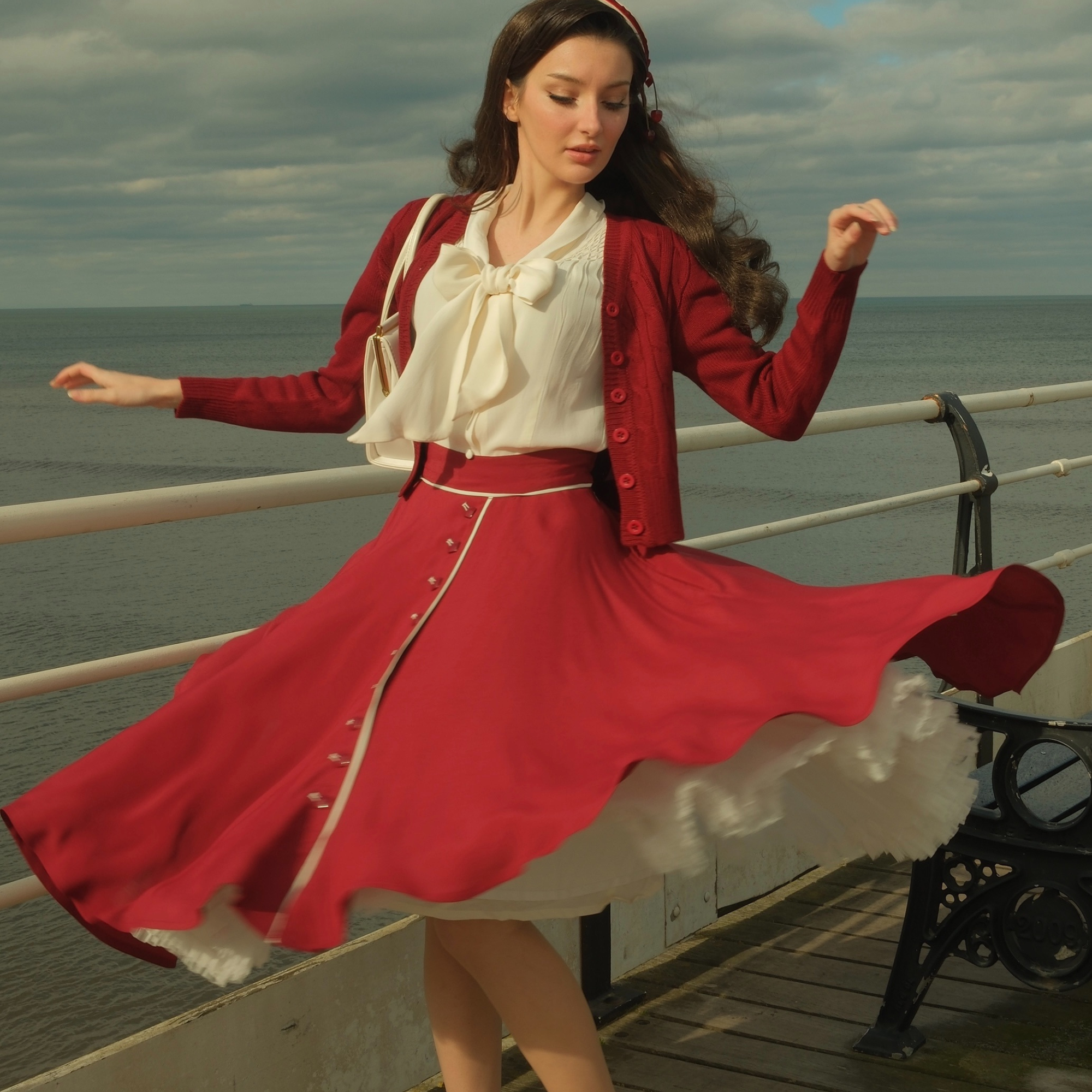 Rita Skirt in Windsor Wine