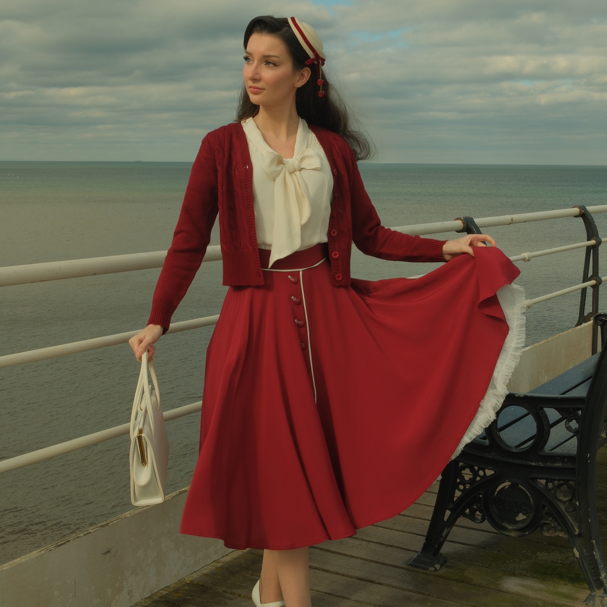 Rita Skirt in Windsor Wine