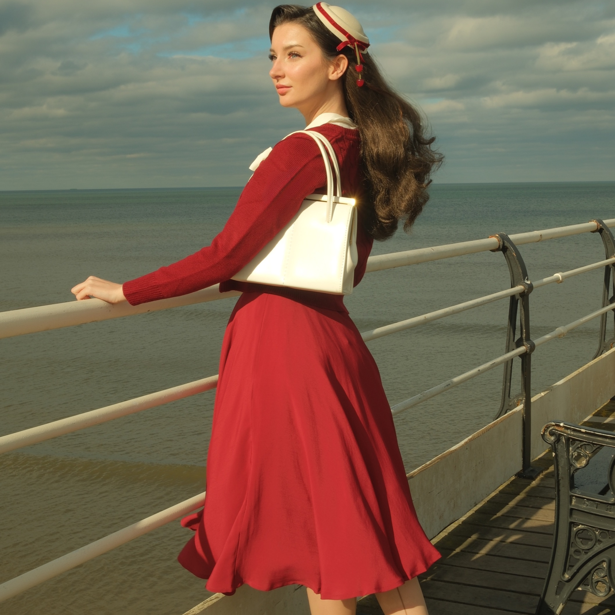 Rita Skirt in Windsor Wine