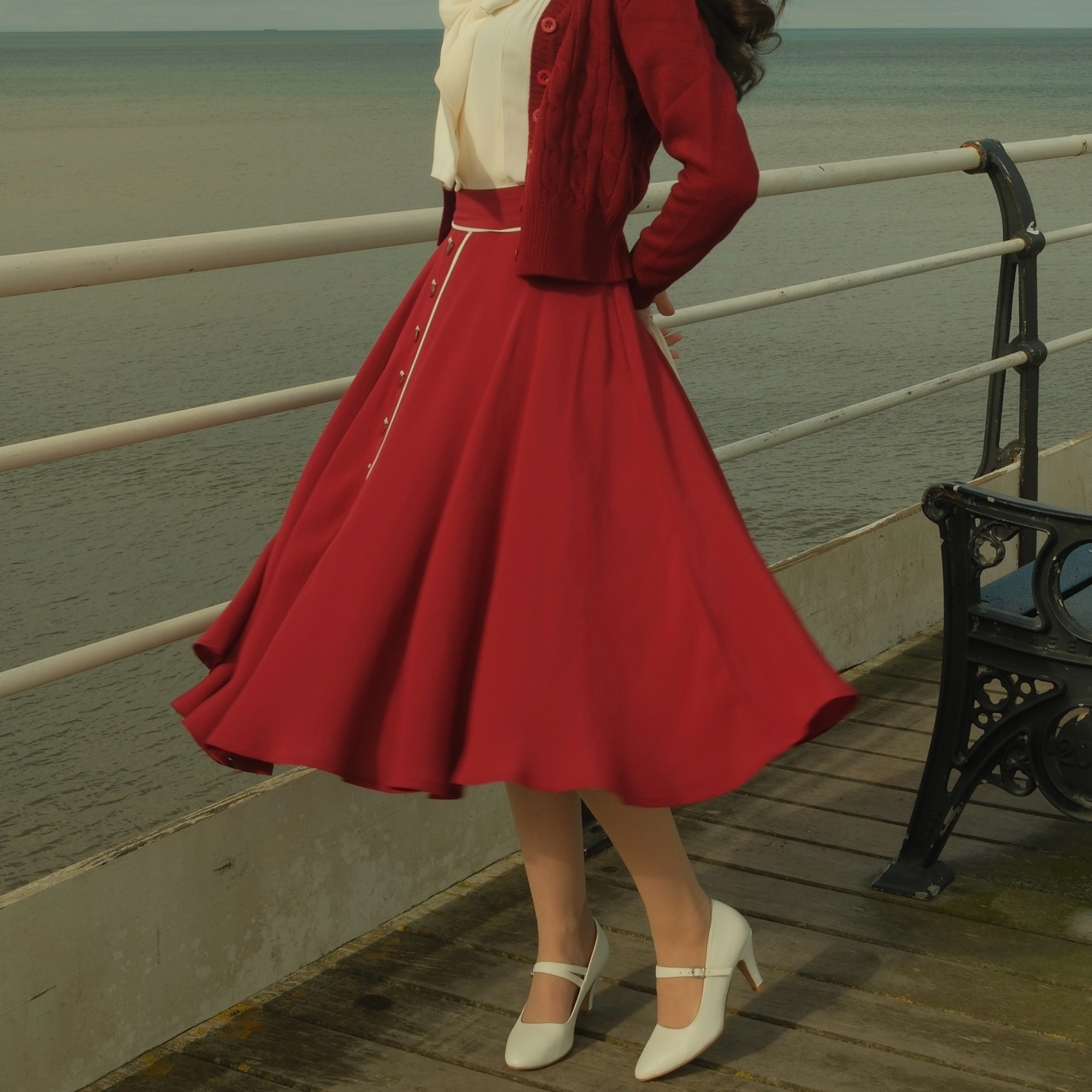 Rita Skirt in Windsor Wine