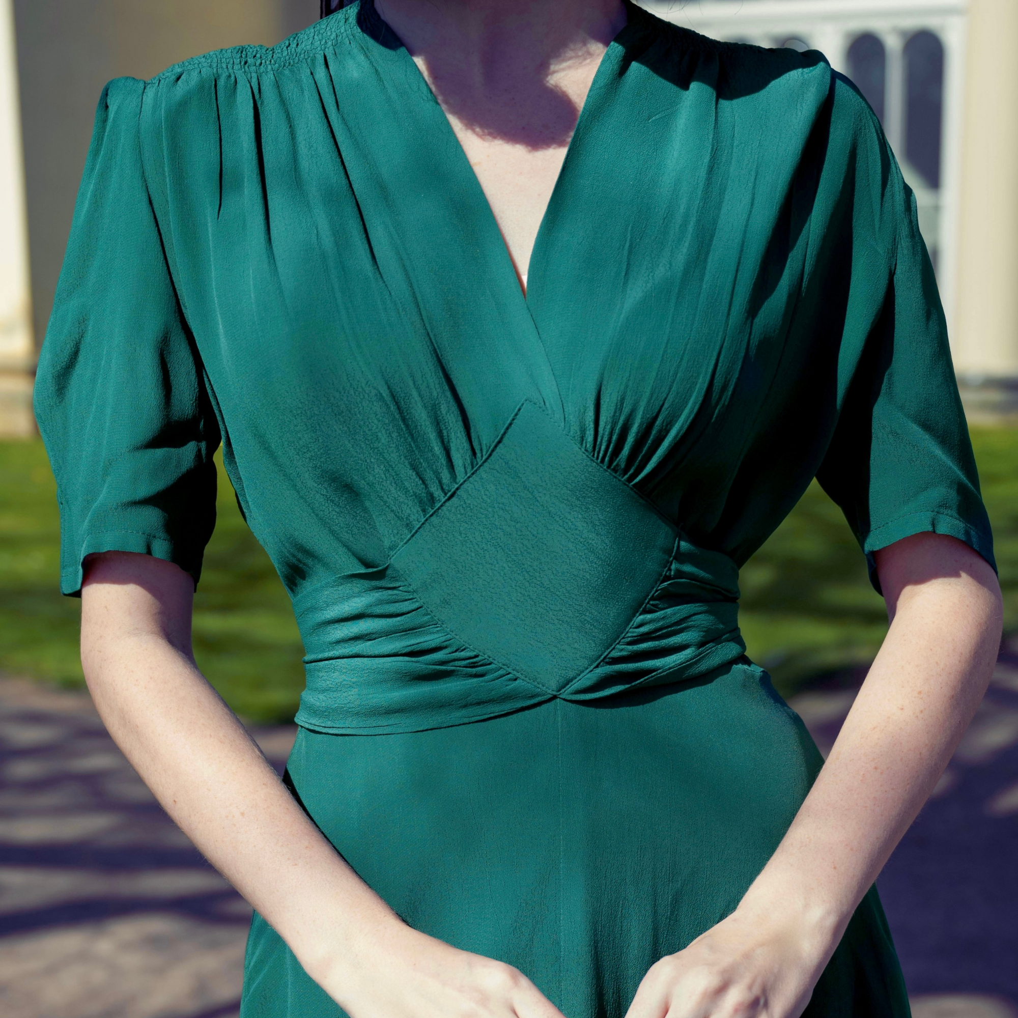 Ruby Dress in Hampton Green | 1940s Vintage Style Tea Dress - The Seamstress of Bloomsbury Ruby Dress in Hampton Green | 1940s Vintage Style Tea Dress - The Seamstress of Bloomsbury