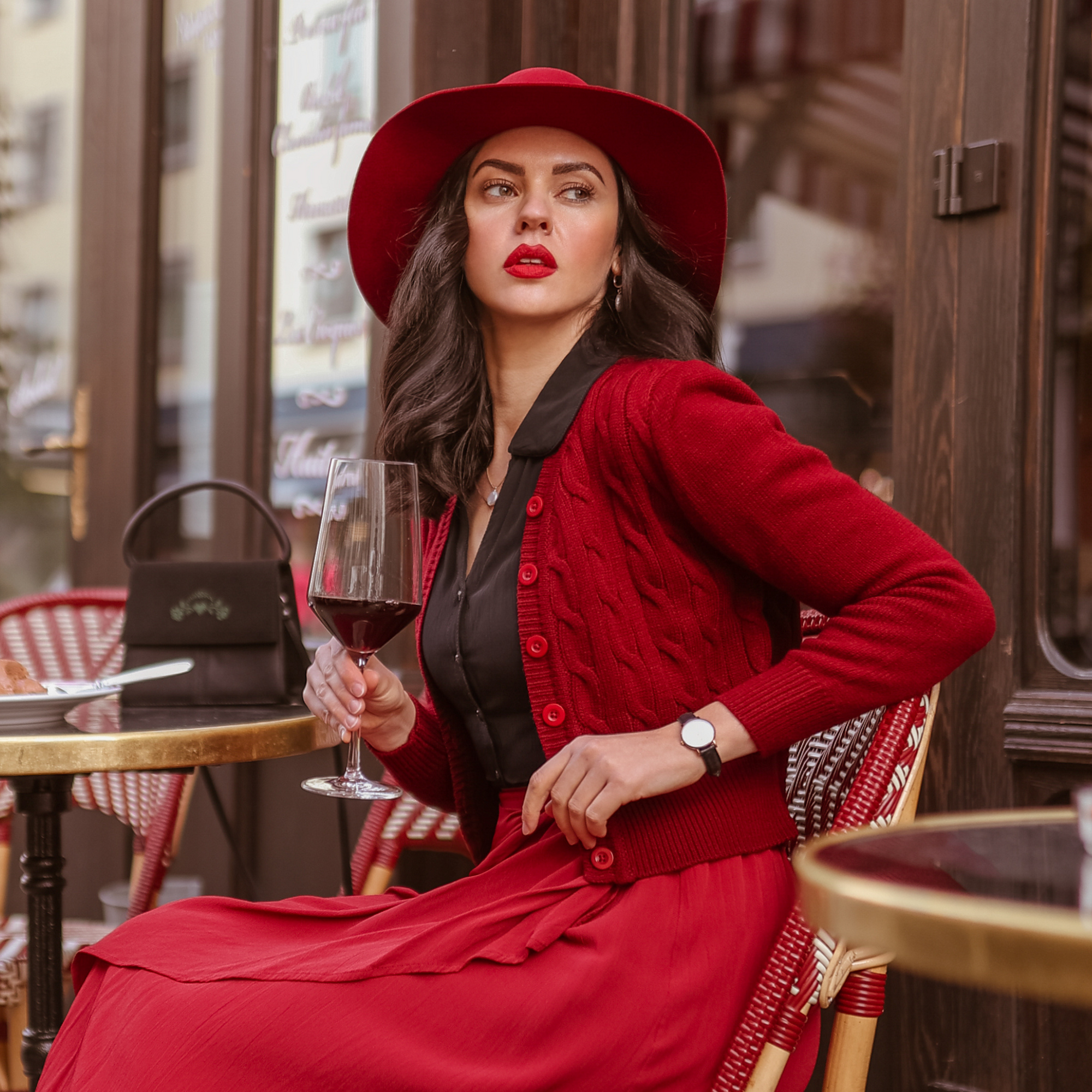 Cardigan for hot sale red dress