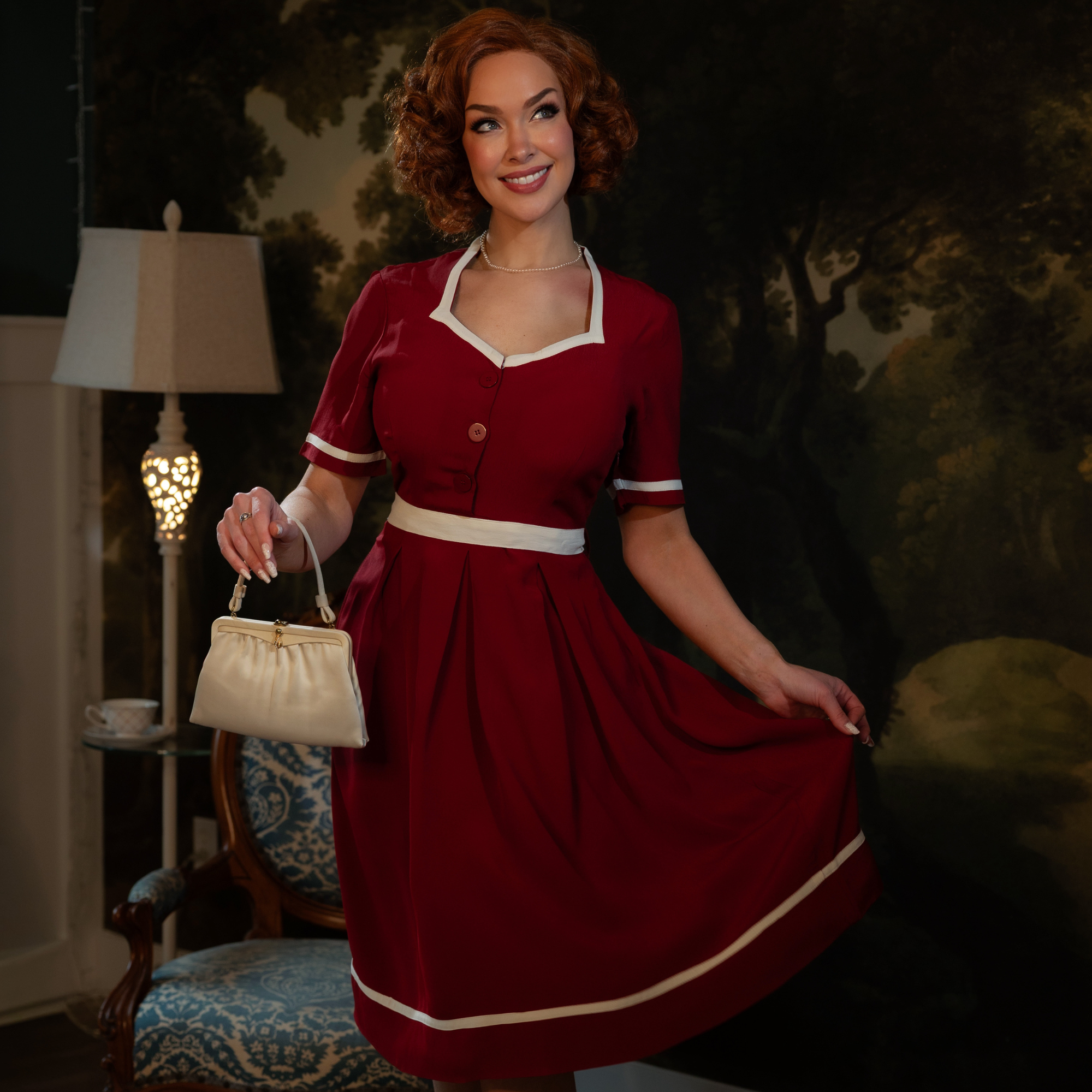 Francoise Dress in Windsor Wine