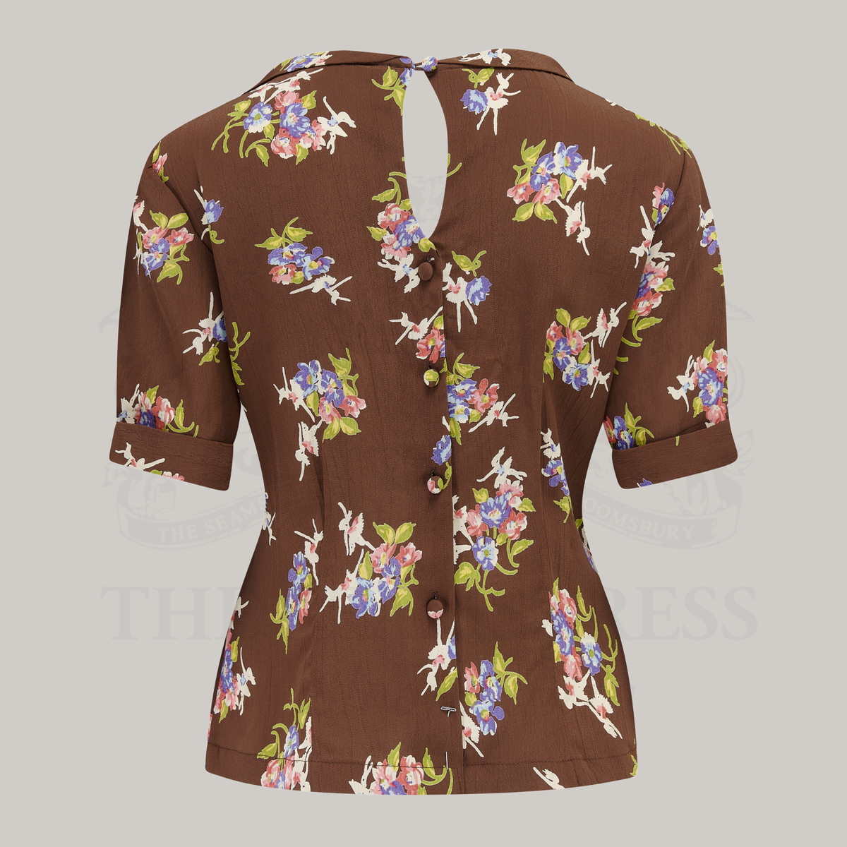 Cindy Blouse in Brown Floral Dancer