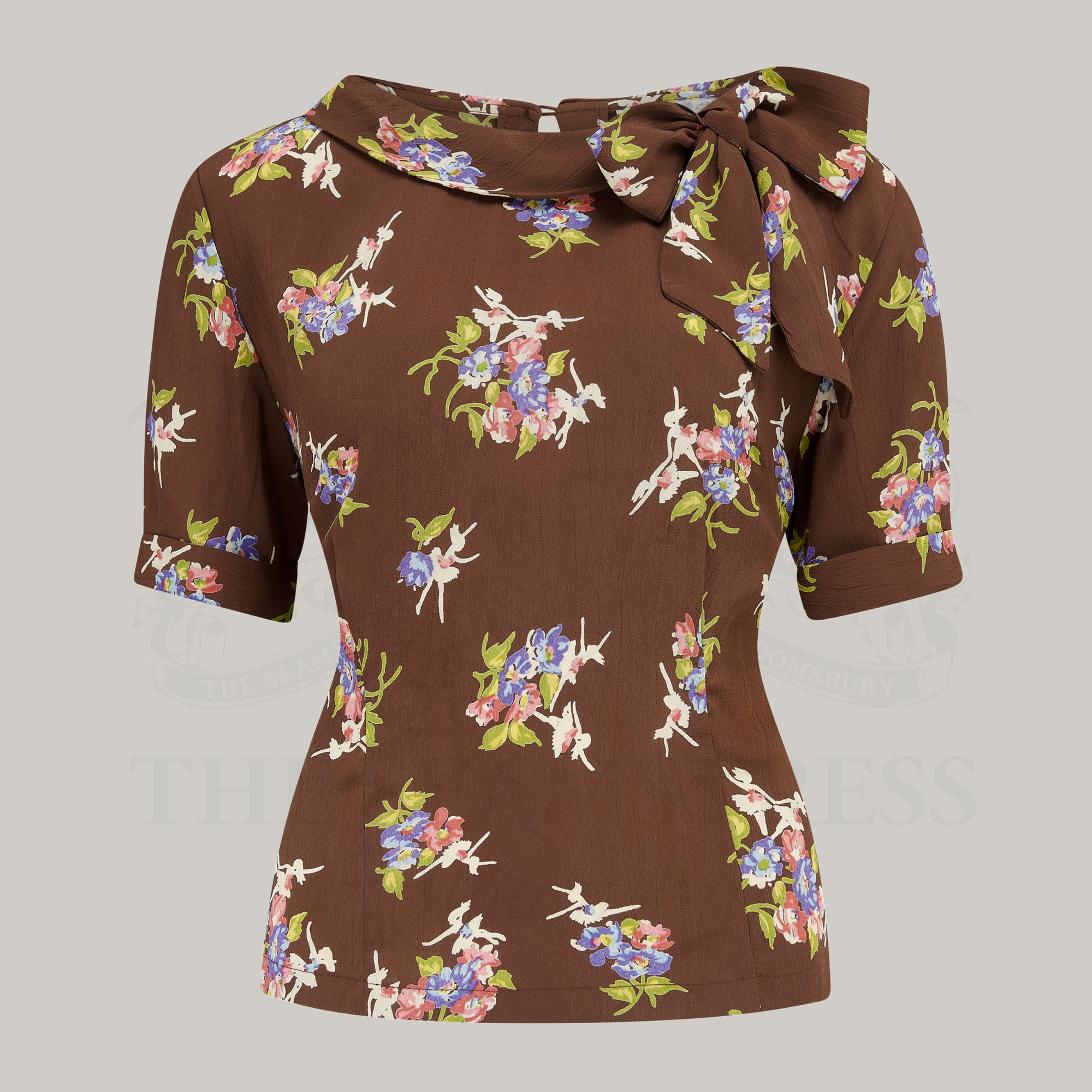Cindy Blouse in Brown Floral Dancer
