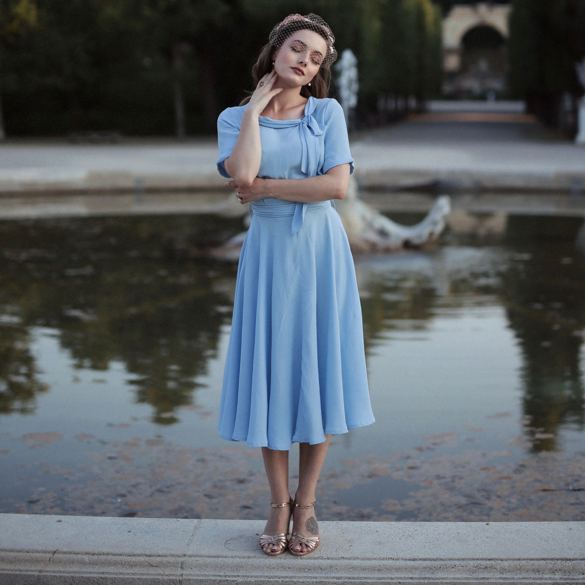 Cindy Dress in Powder Blue