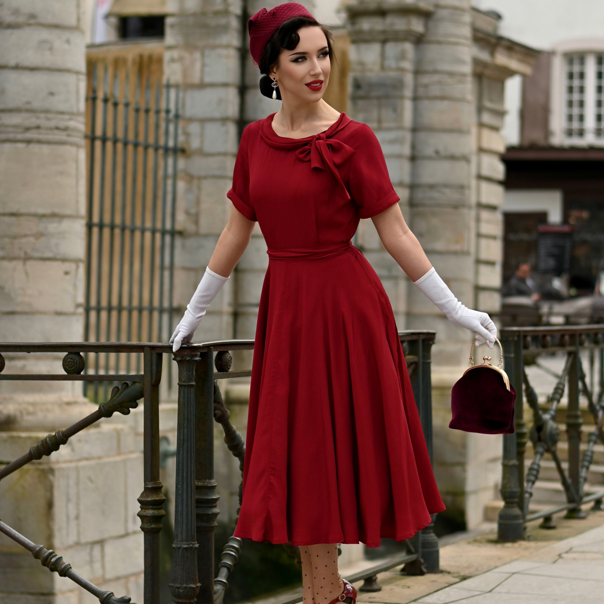 Cindy Dress in Windsor Wine