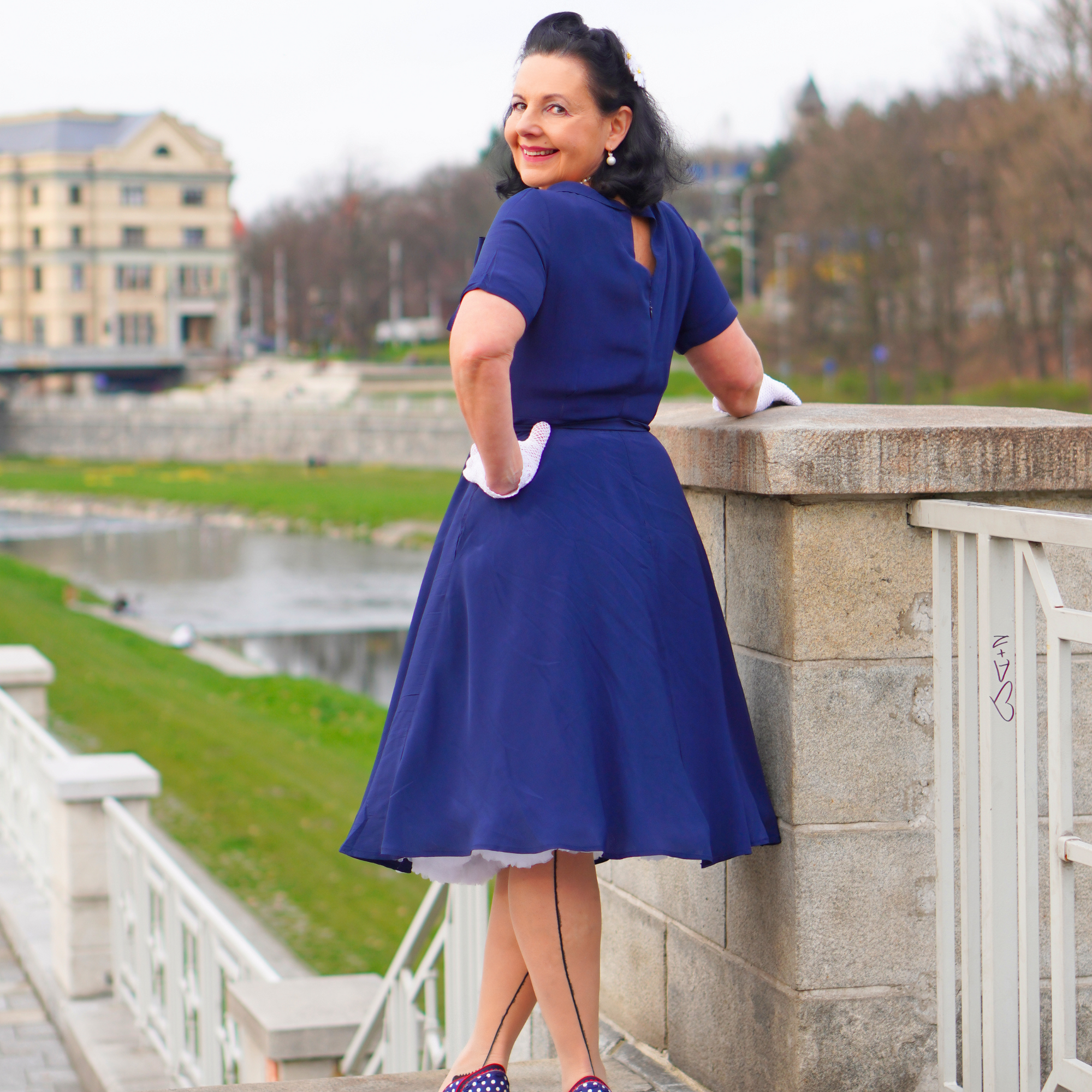 Cindy Dress in French Navy