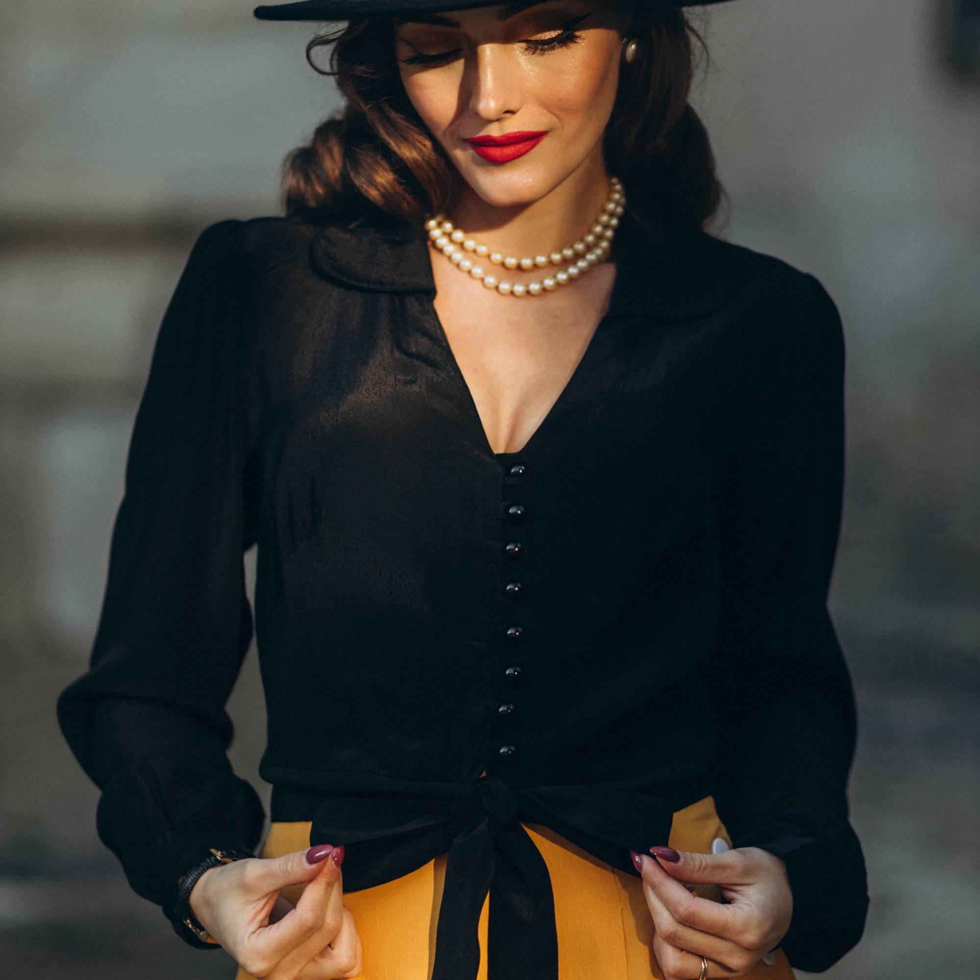 Clarice Blouse in Liquorice Black