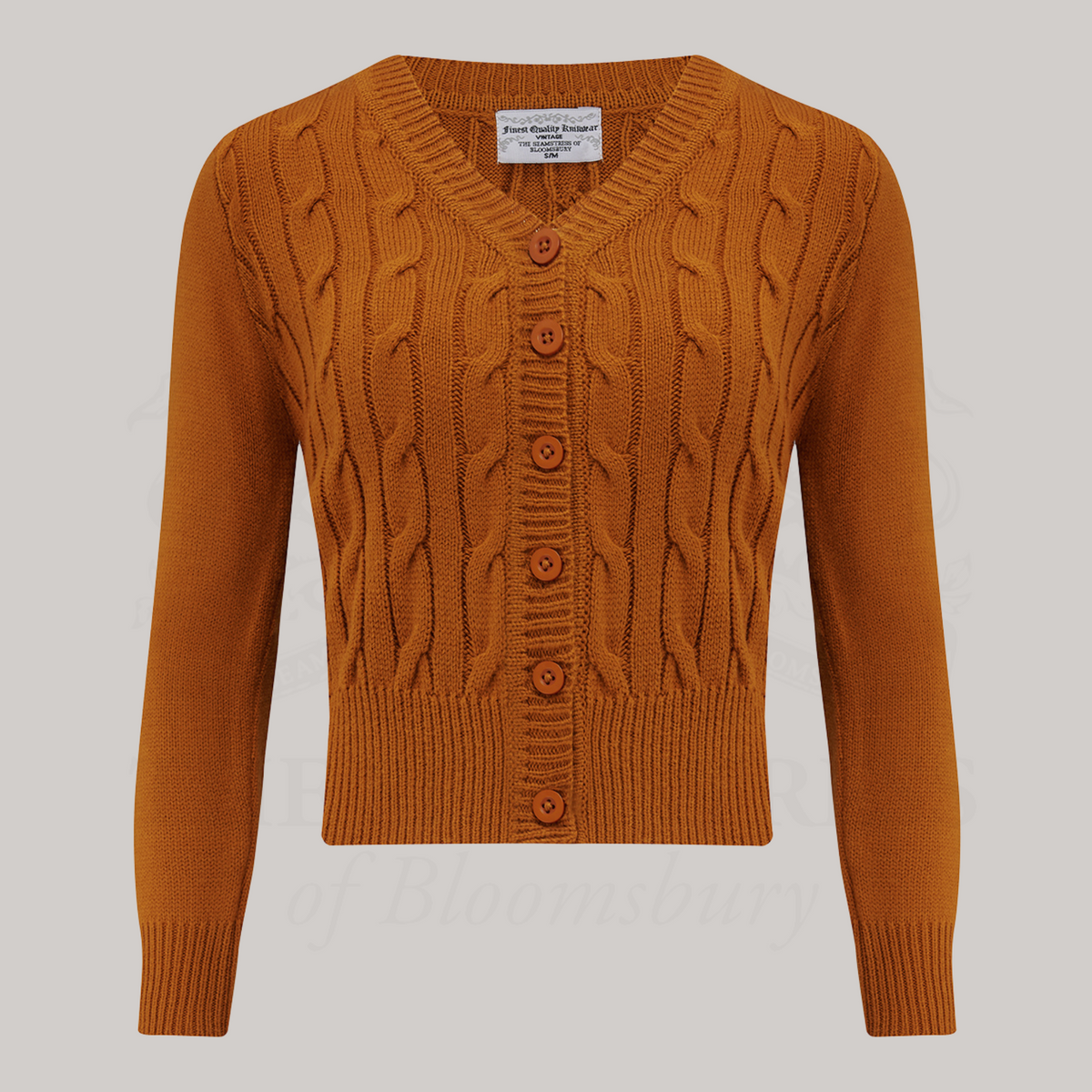 Cable Knit Cardigan in Ginger