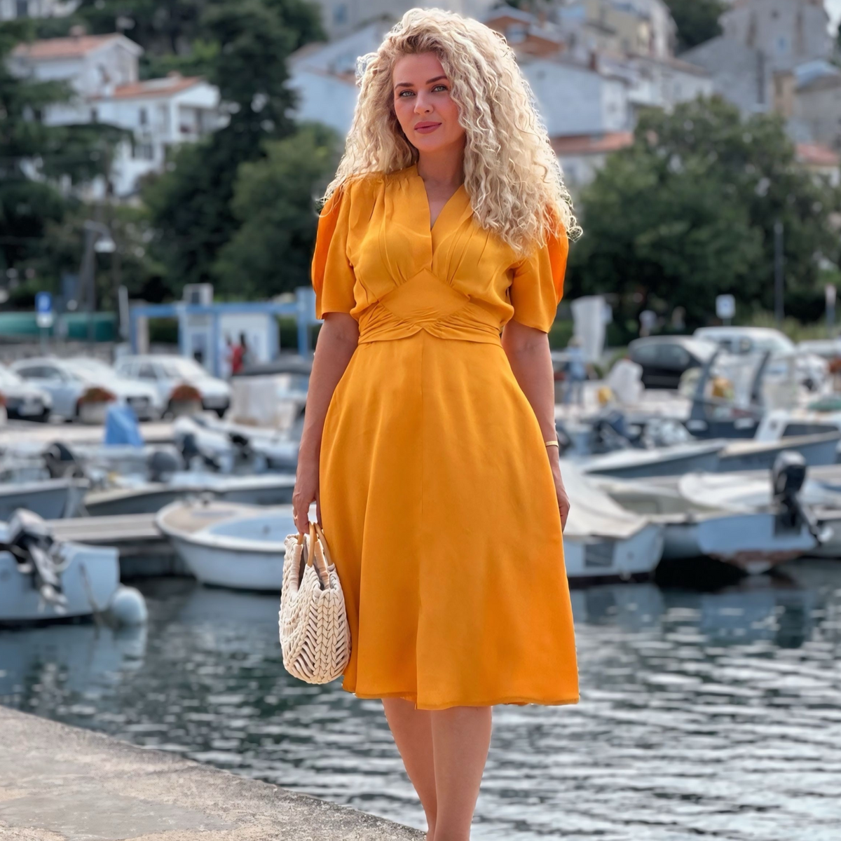 Ruby Dress in Mustard